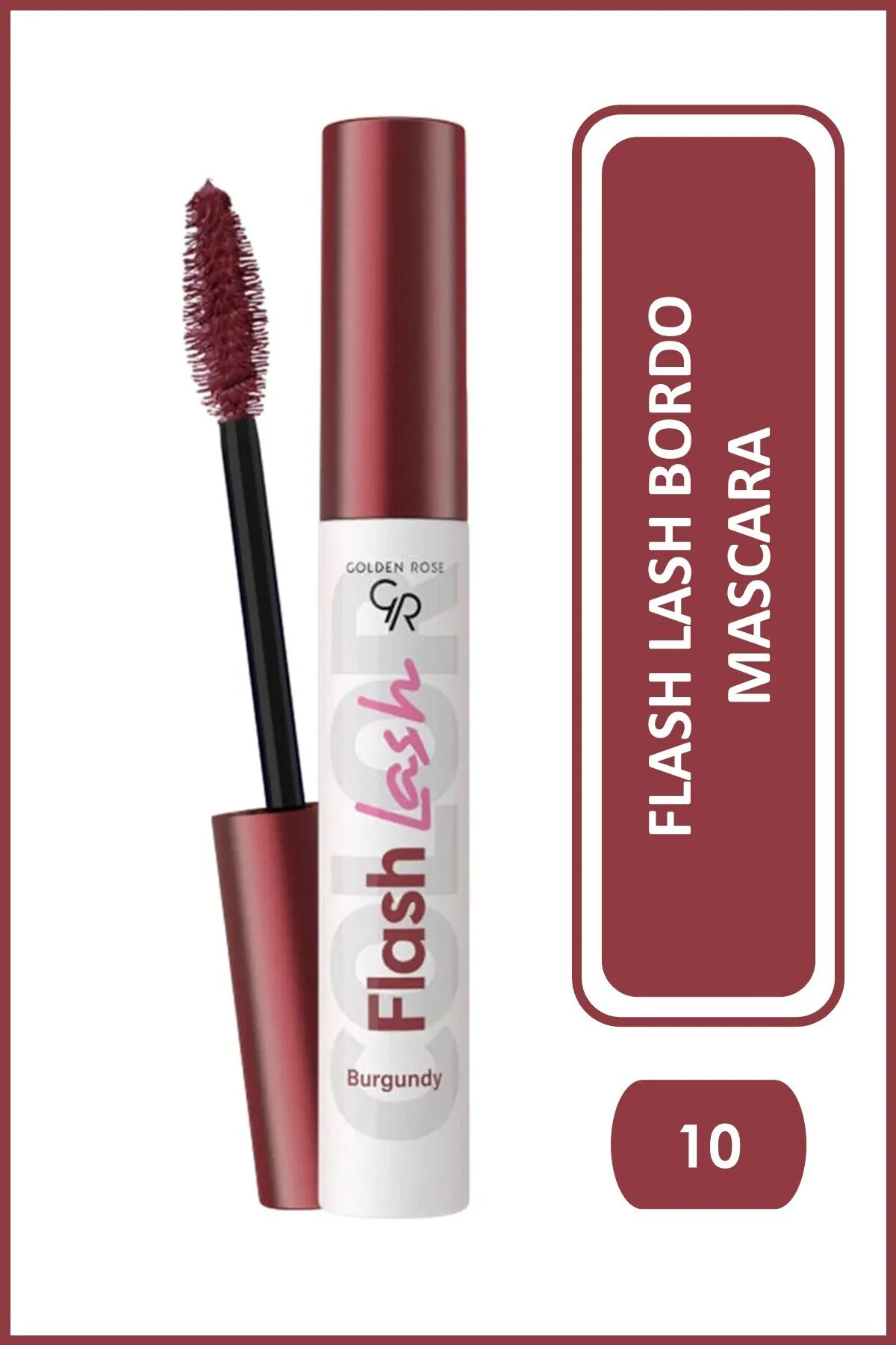 ریمل رنگی فلش شلاق 10 بورگوندی رنگ Golden Rose