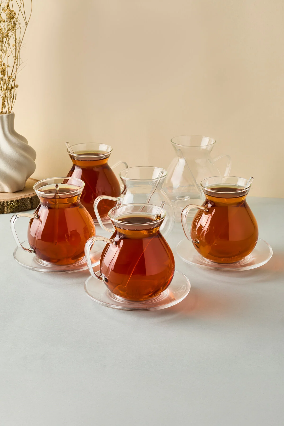 لیوان STD KEYF I ALA 18 صفحه شیشه ای 200 میلی لیتر مجموعه چای بوروسیلیکات Perotti