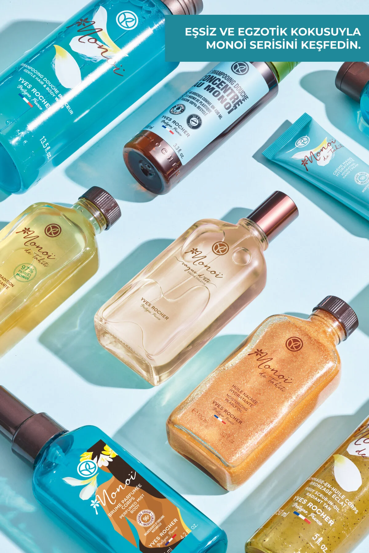 Yves Rocher شامپو و شوینده بدن غلیظ مونوی حاوی روغن نارگیل و گل تیارا 100 میل