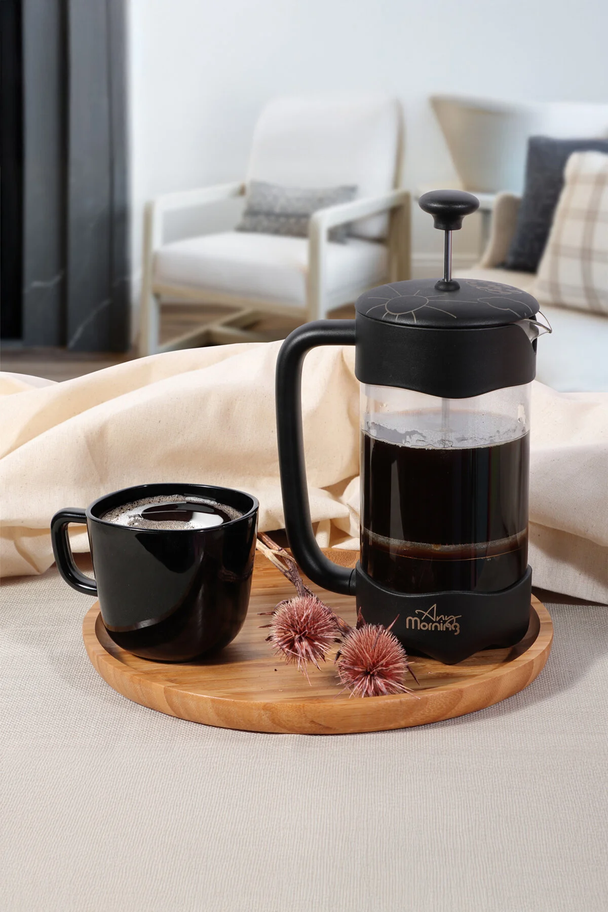 فرنچ پرس سیاه مطبوعات فرانسوی 350 میل برای قهوه Fy92 و چای گیاهی Any Morning