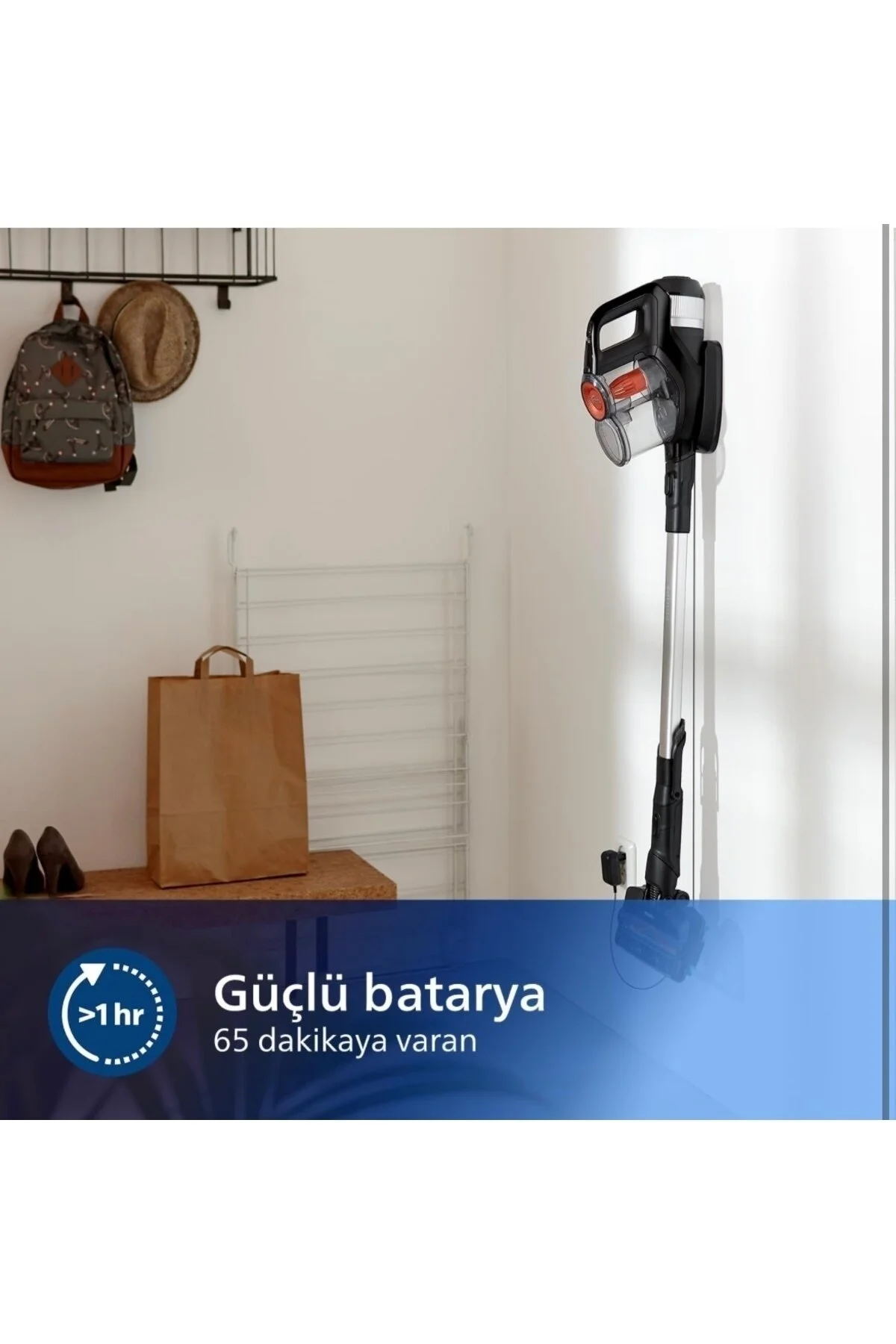 جاروبرقی ایستاده SPEEDPRO MAX 2 1 جارو عمودی و دست شیب دار بی سیم 65 دقیقه فیلیپس Philips