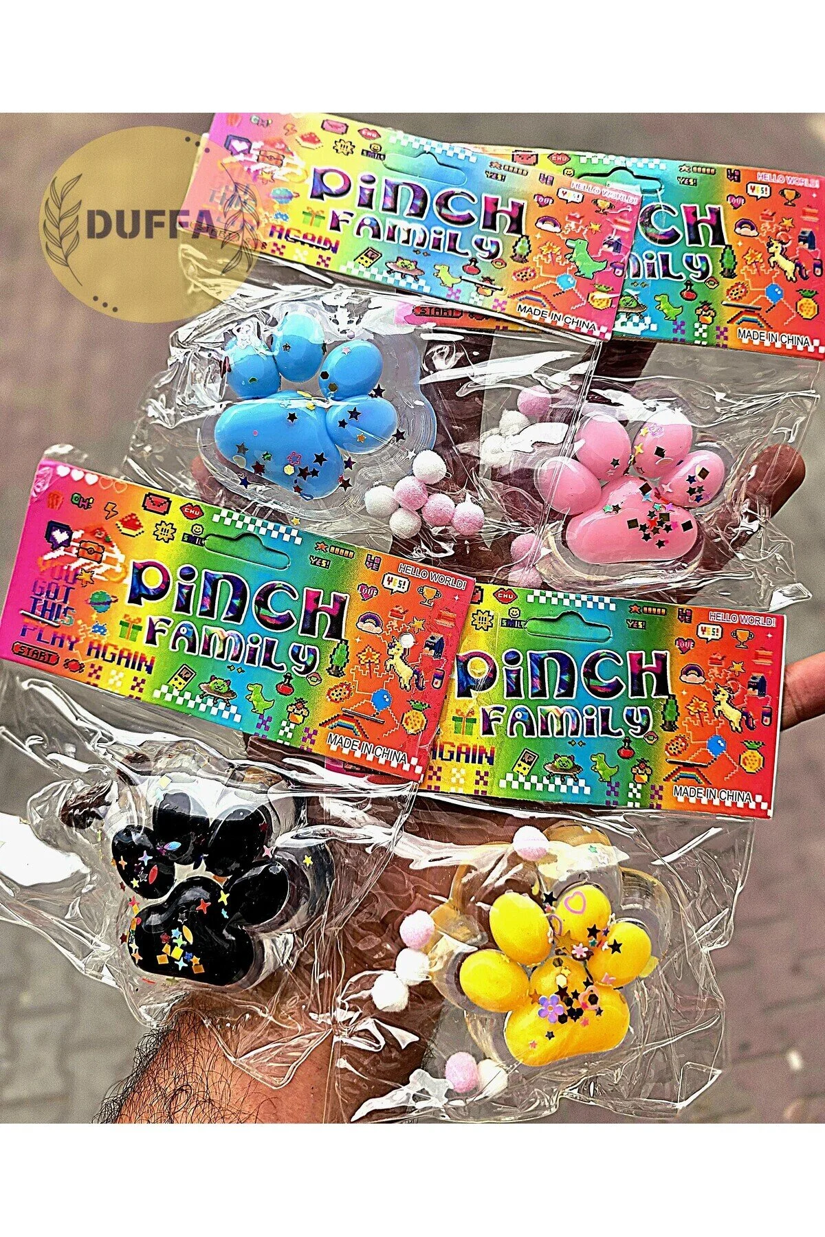 اسباب بازی های فیگور دیگر پنجه SUKUSHI TOY SQUISHY STRESS نرم ژل قهوه ای PAW Duffa