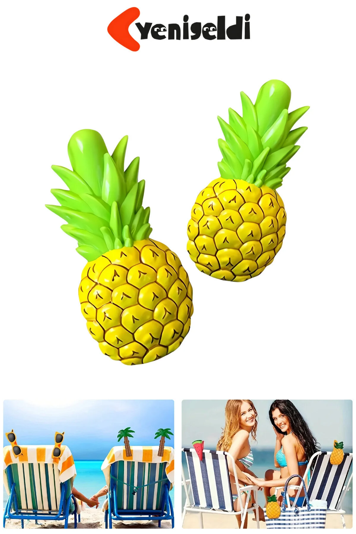 وسایل دریا مردانه و زنانه کلیپ حوله ساحل 2 PINEAPPLE باد مقاوم گرفتن قوی سرگرم کننده قابل حمل Yenigeldi
