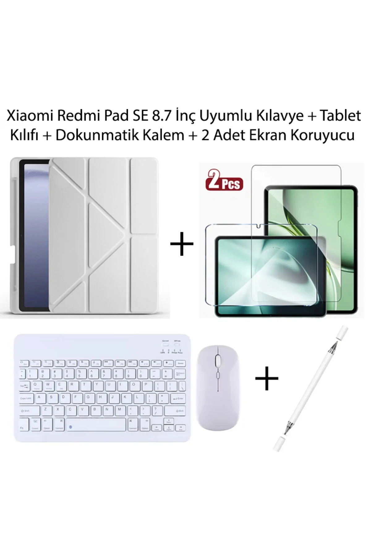کاور تبلت قاب 8.7 اینچی REDMI PAD SE شیائومی با پایه قلم لمسی صفحه کلید و ماوس Yesnıce