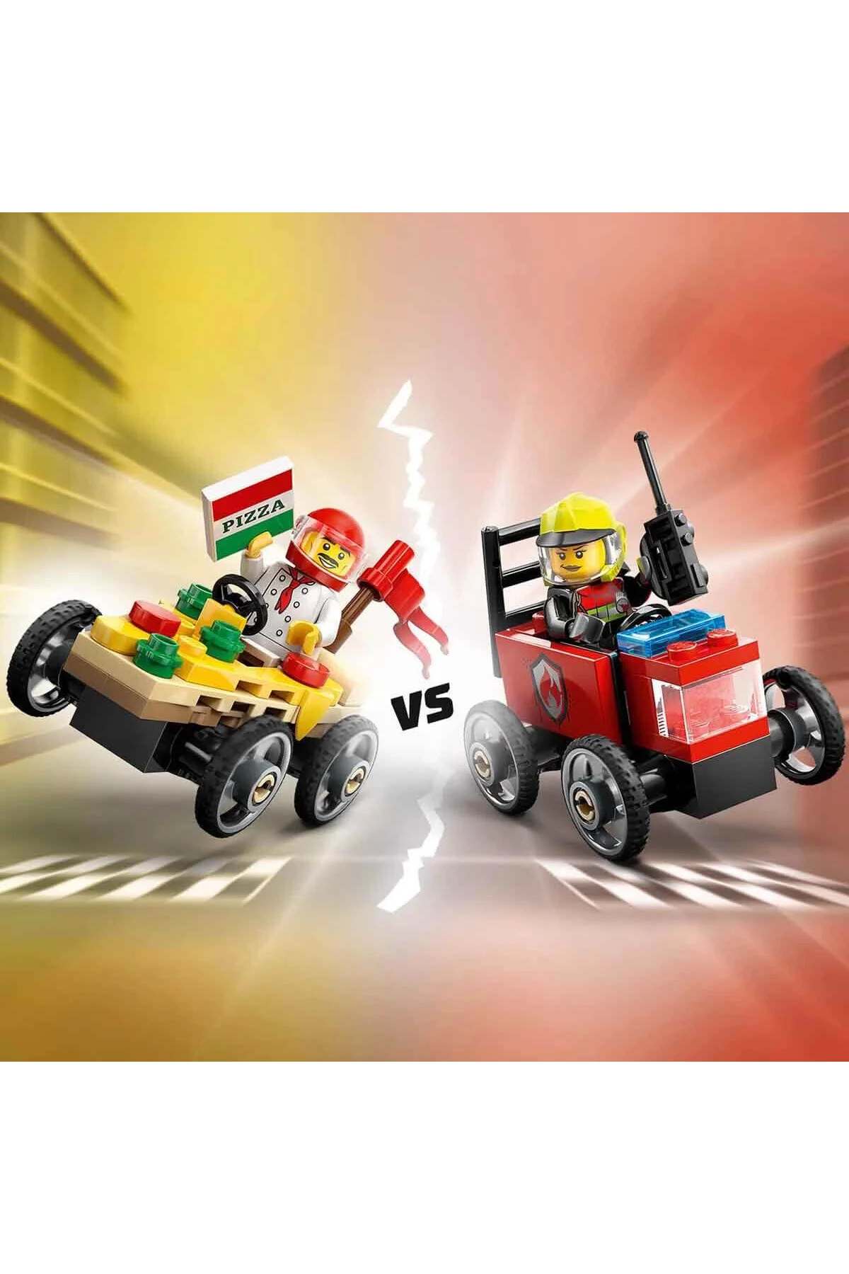 اسباب بازی های فیگور دیگر پکیج ماشین پیتزا شهر VS FIRE TRUCK RACE CAR 60458 دخترانه بچه پسرانه paraply