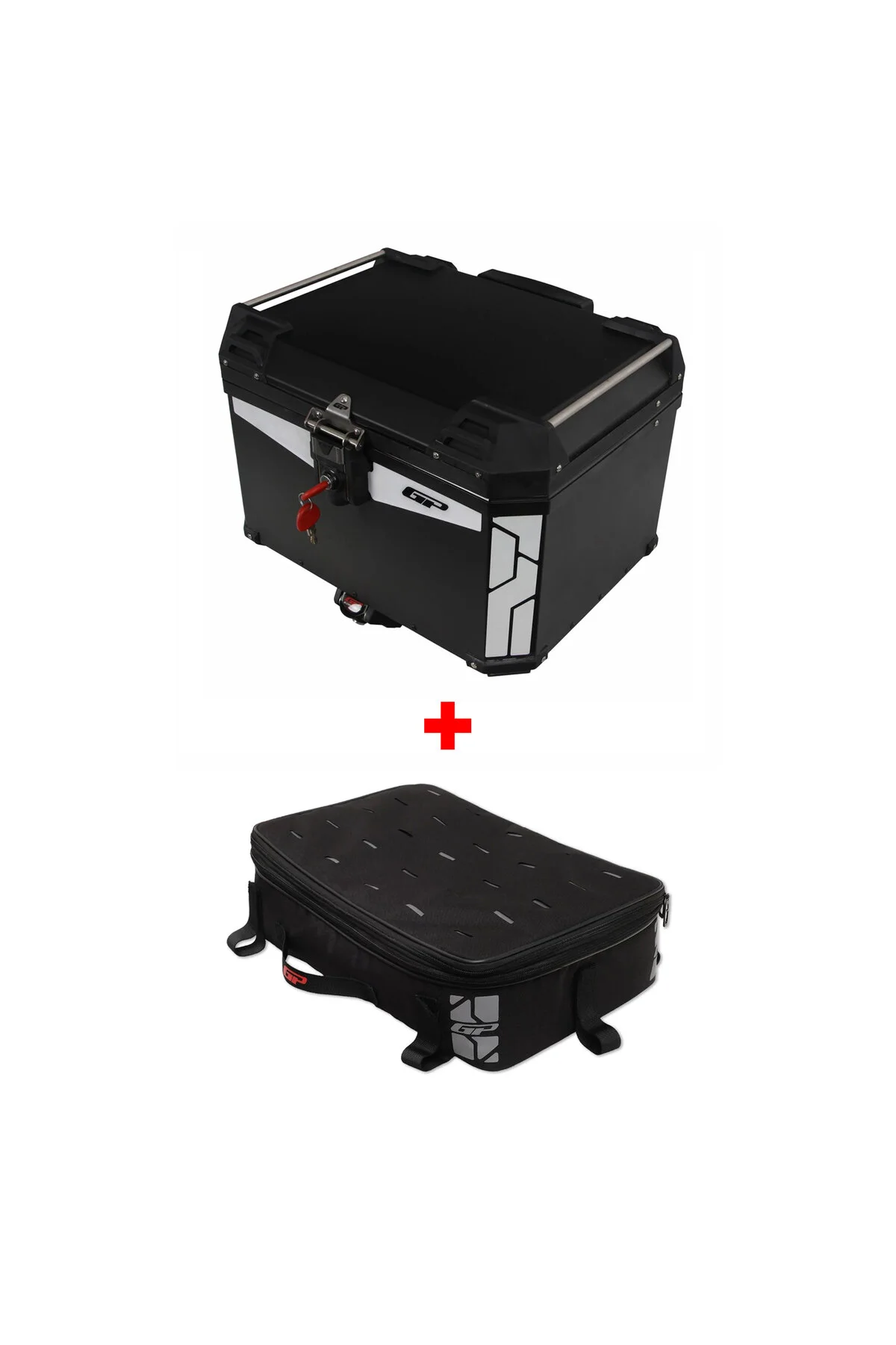 کیف موتورسیکلت مجموعه پارچه ای و آلومینیومی 57 لیتری GP COMPOSITE UNIVERSAL مشکی GP KOMPOZİT