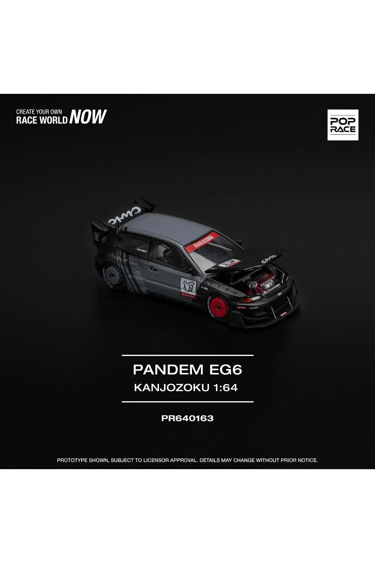 مدل خودرو 64 PANDEM CIVIC EG6 اورجینال pop race 1