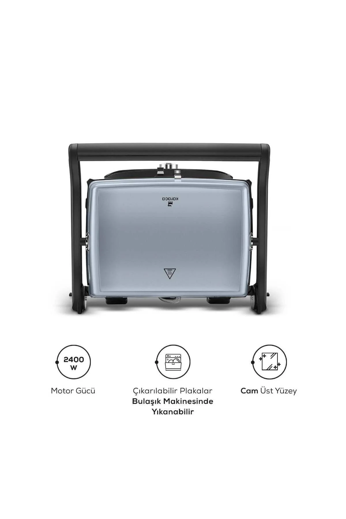 دستگاه ساندویچ و تست GASTRO GRILL GLASS PREMIUM 2400W نان کبابی موج اقیانوس کاراجا Karaca