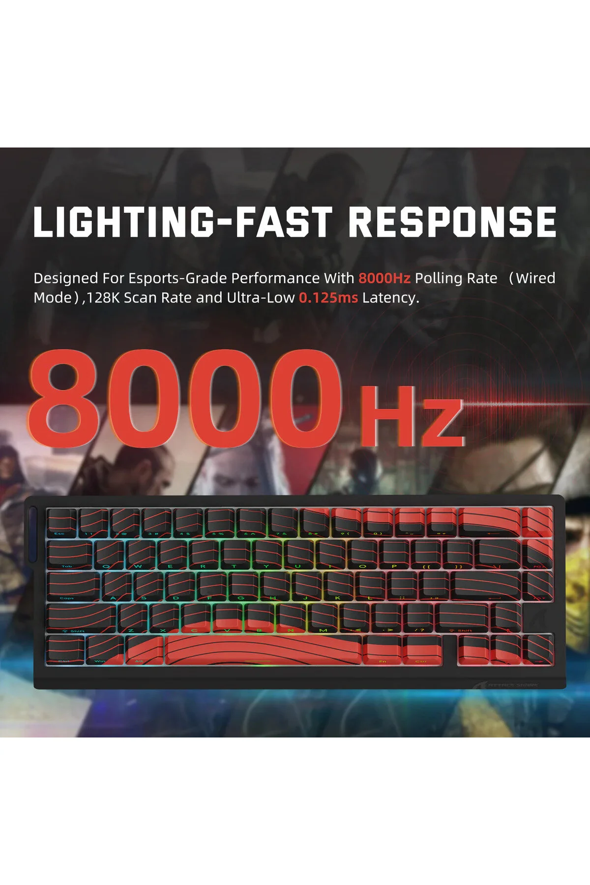 کیبورد مخصوص بازی X68PRO HE RGB 8000HZ TAP 0.01MM صفحه کلید سوئیچ مغناطیسی Attack Shark