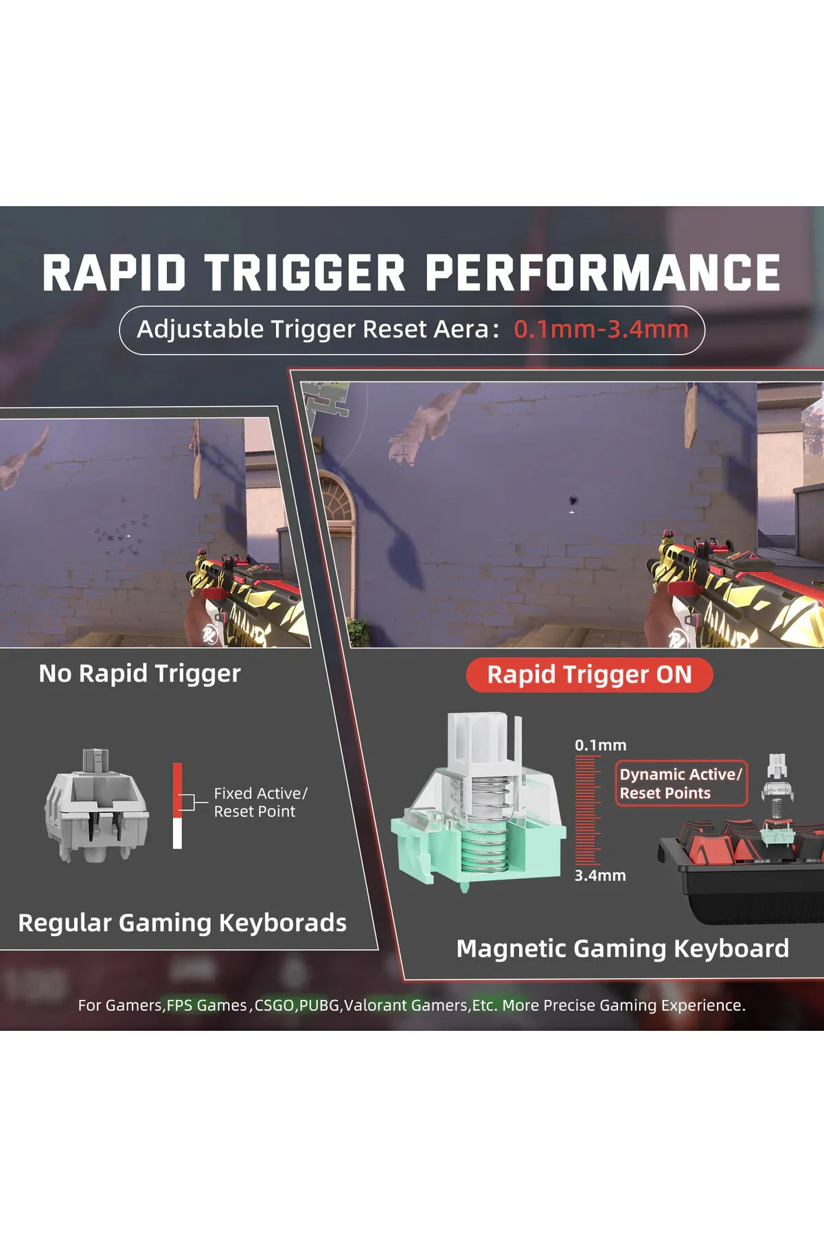 کیبورد مخصوص بازی X68PRO HE RGB 8000HZ TAP 0.01MM صفحه کلید سوئیچ مغناطیسی Attack Shark