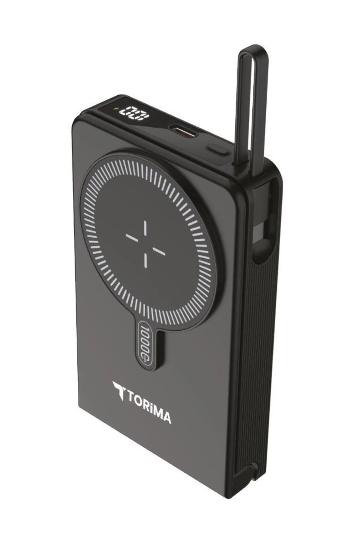 پاوربانک TRM 1019 مشکی 10000 میلی آمپر ساعت MAGSAFE بی سیم TYPE C شارژ سریع 22.5 واتی اورجینال Torima