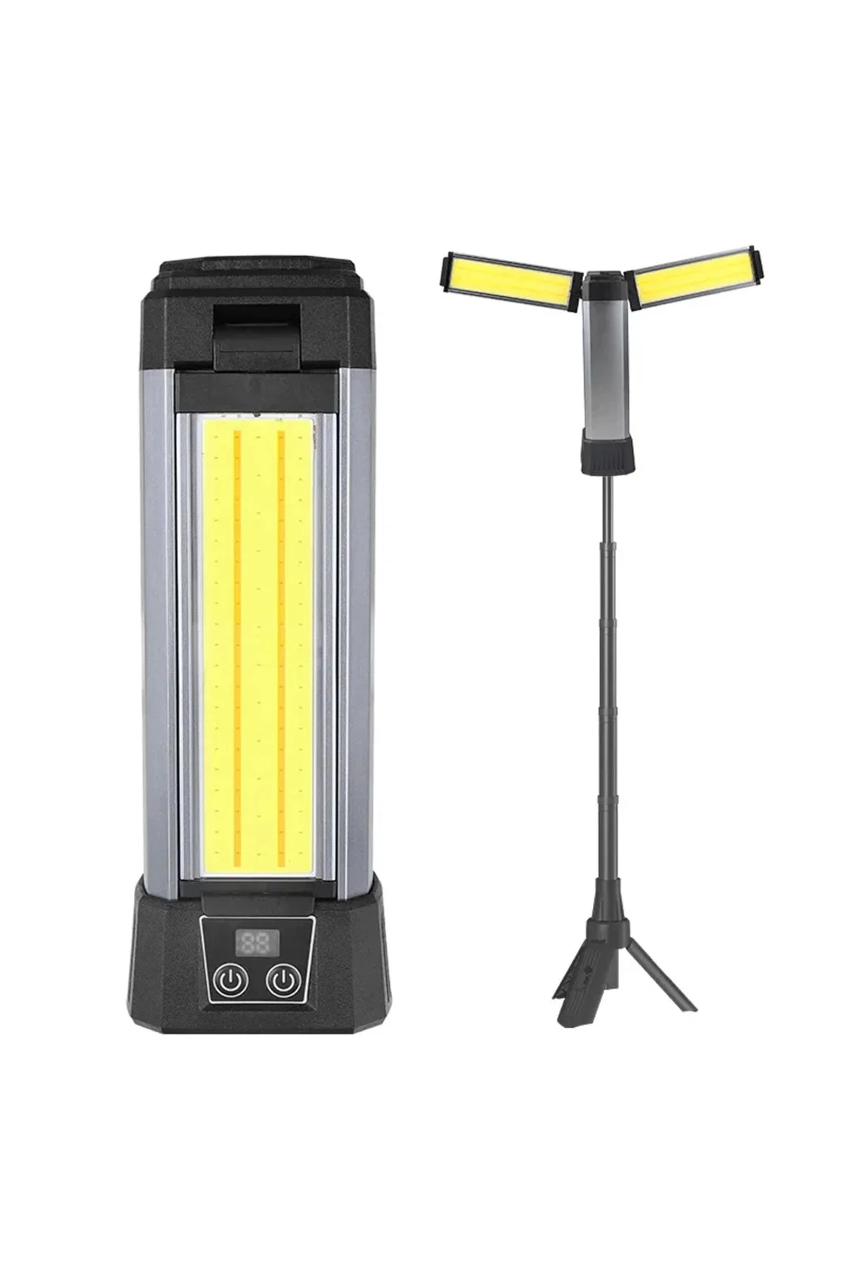 چراغ قوه 25 وات USB نوع C ورودی P50 و COB LED 2 لامپ کار بالدار 5067 Fırsatkolik