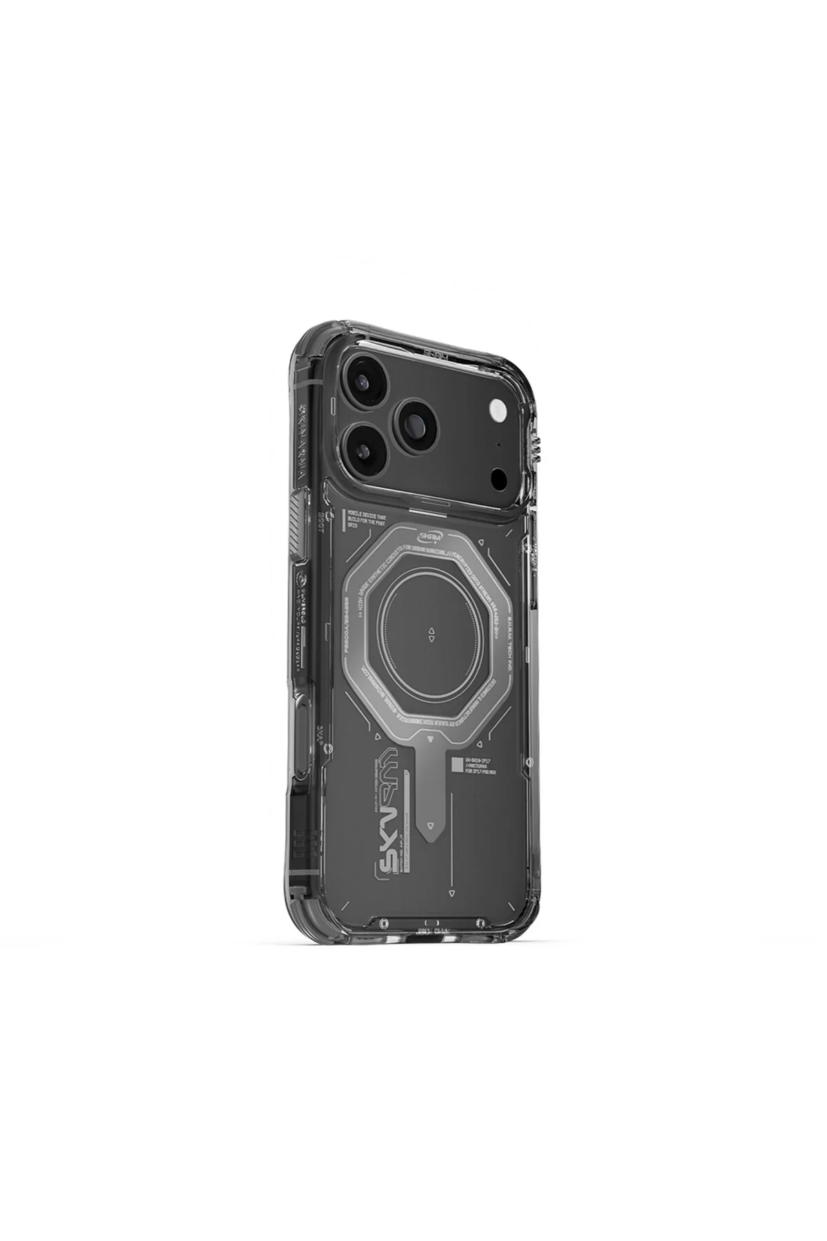 کاور و قاب کیس سازگار با IPHONE 17 PRO MAX شارژ M ایمن کیسه هوای ویژه طراحی ماگما دودی Skinarma