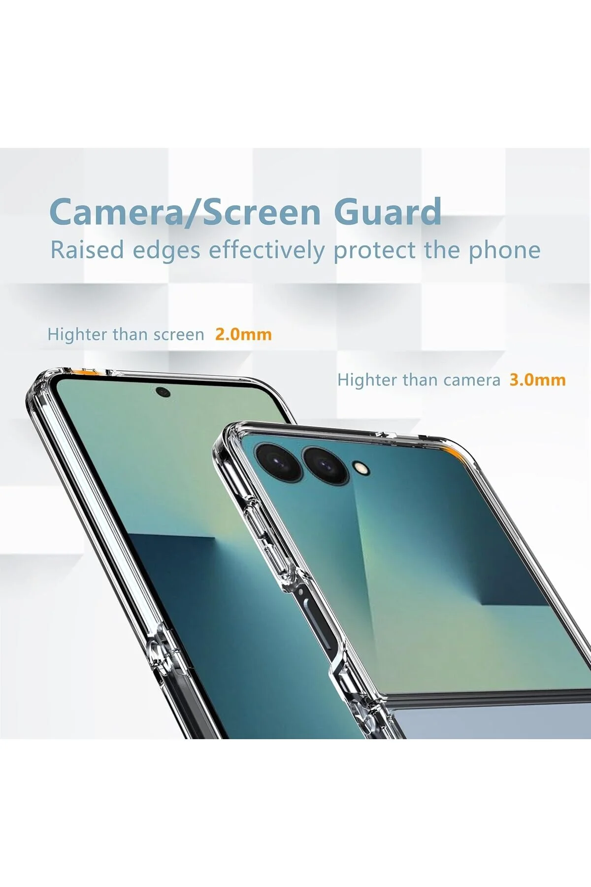 کاور و قاب پوشش محافظ سیلیکونی شفاف ضد ضربه گوشه GALAXY Z FLIP 7 سامسونگ + مجموعه شیشه ای صفحه نمایش مووتک m.tk moveteck