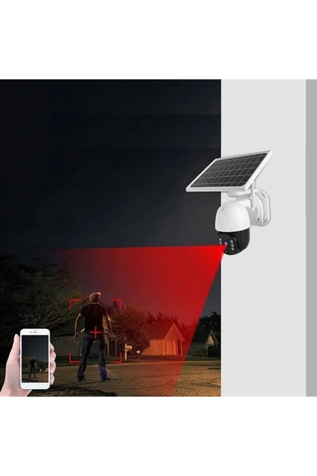 چراغ قوه شبکیه ضد آب بافر PANEL SOLAR WATERED WIFI LINKED CAMERA SECURITY Fırsatkolik