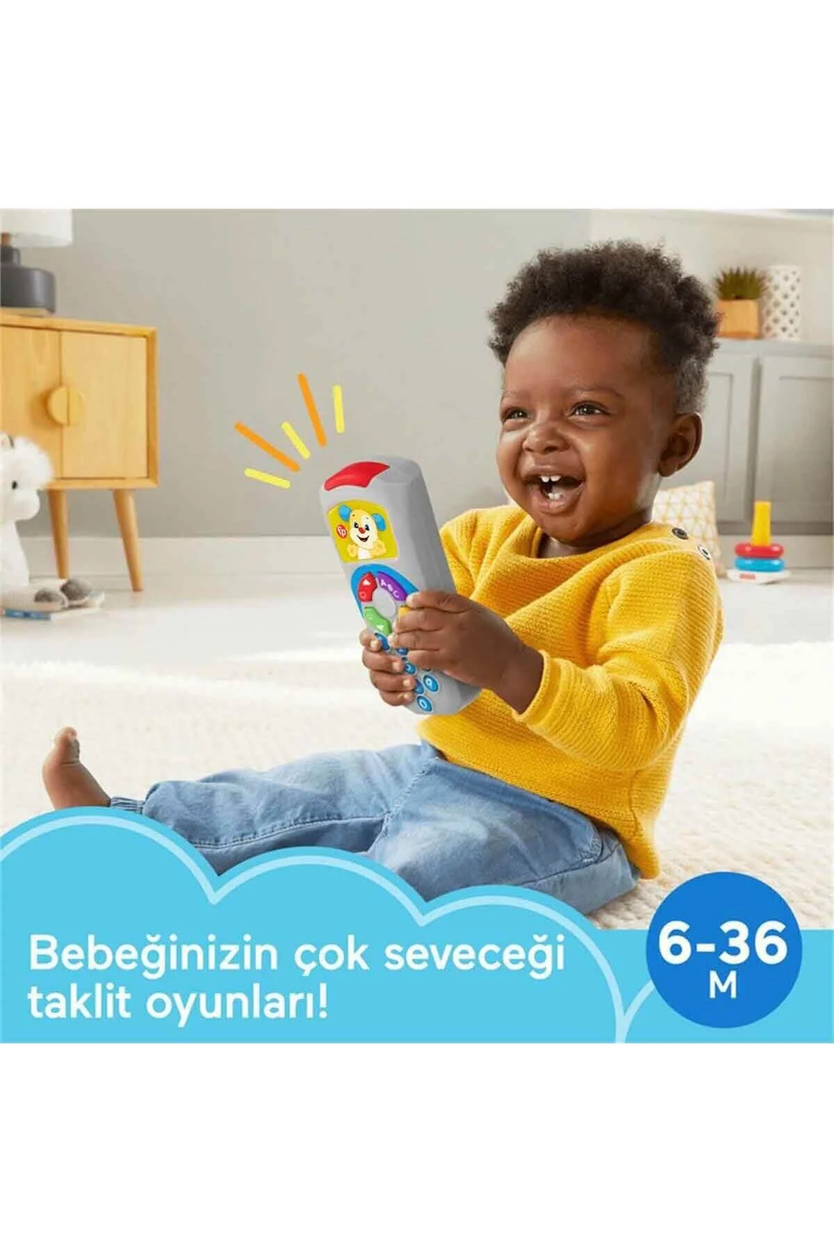 اسباب بازی های آموزشی خاکستری کنترل از راه دور سگ Fisher Price