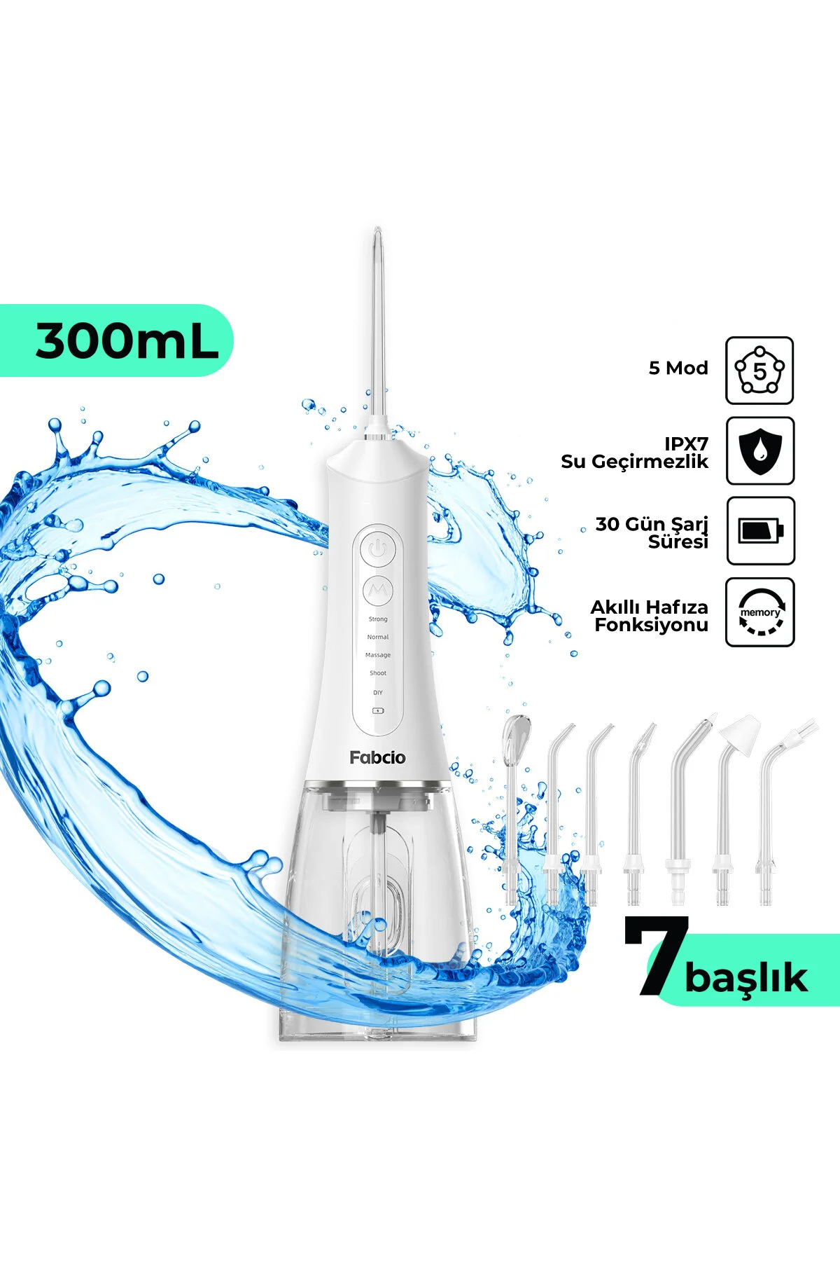 مسواک شارژی آبیاری دهان هوشمند قابل حمل MYSMILE 7 IN 1 اورجینال Fabcio