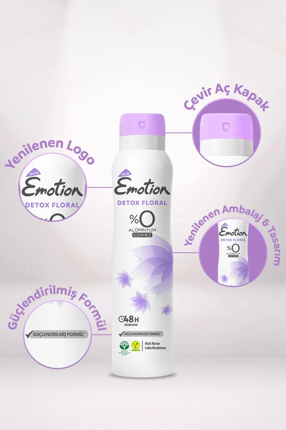 دئودورانت و رول آن زنانه FLORERAL WOMEN DEODORANT 5X150 میلی لیتر سریع خشک می شود لکه ها را ترک نمی کند Emotion