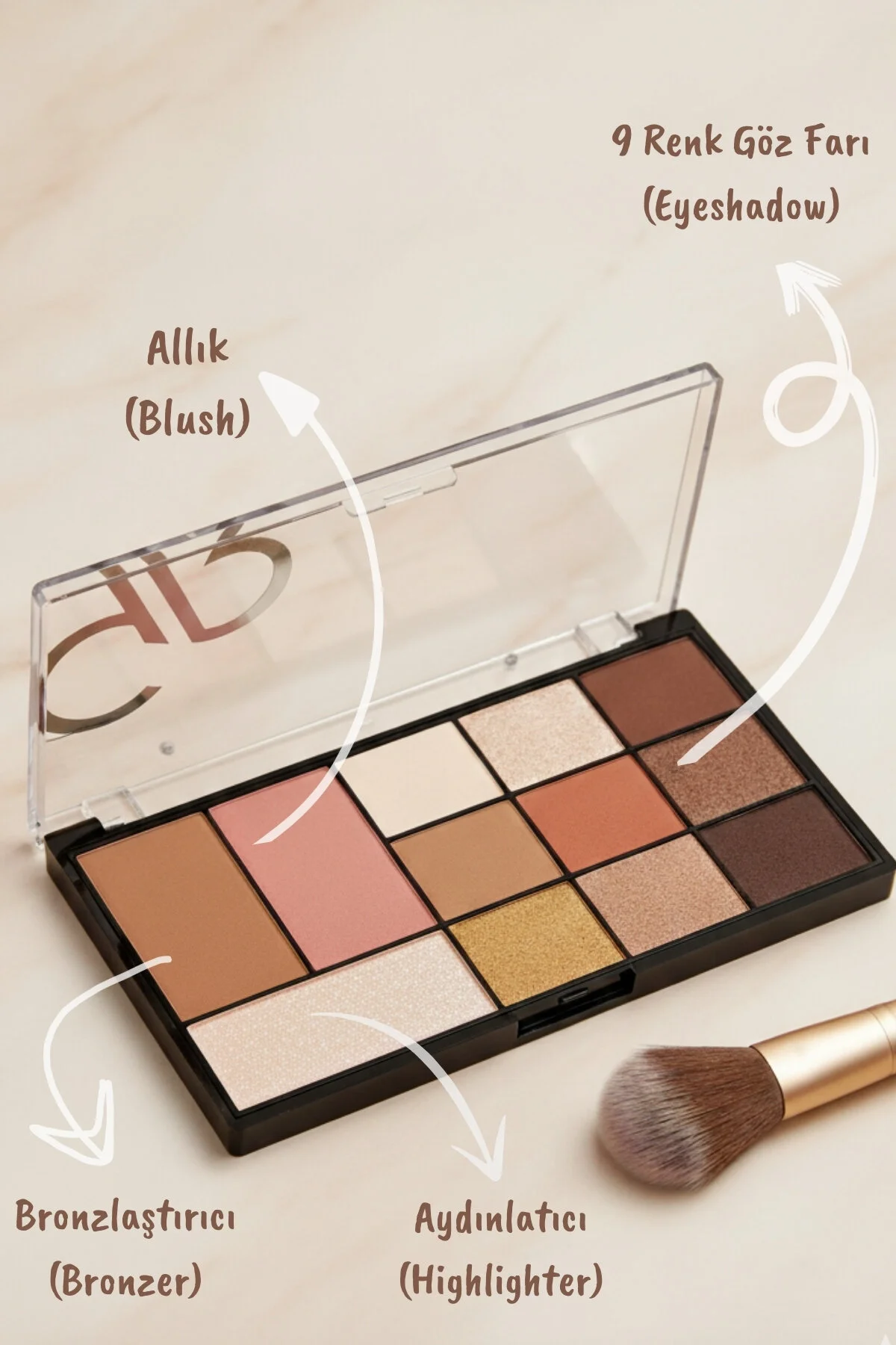 Golden Rose پالت صورت و چشم سبک شهری رنگ بدون گرمای 01 پالت آرایش