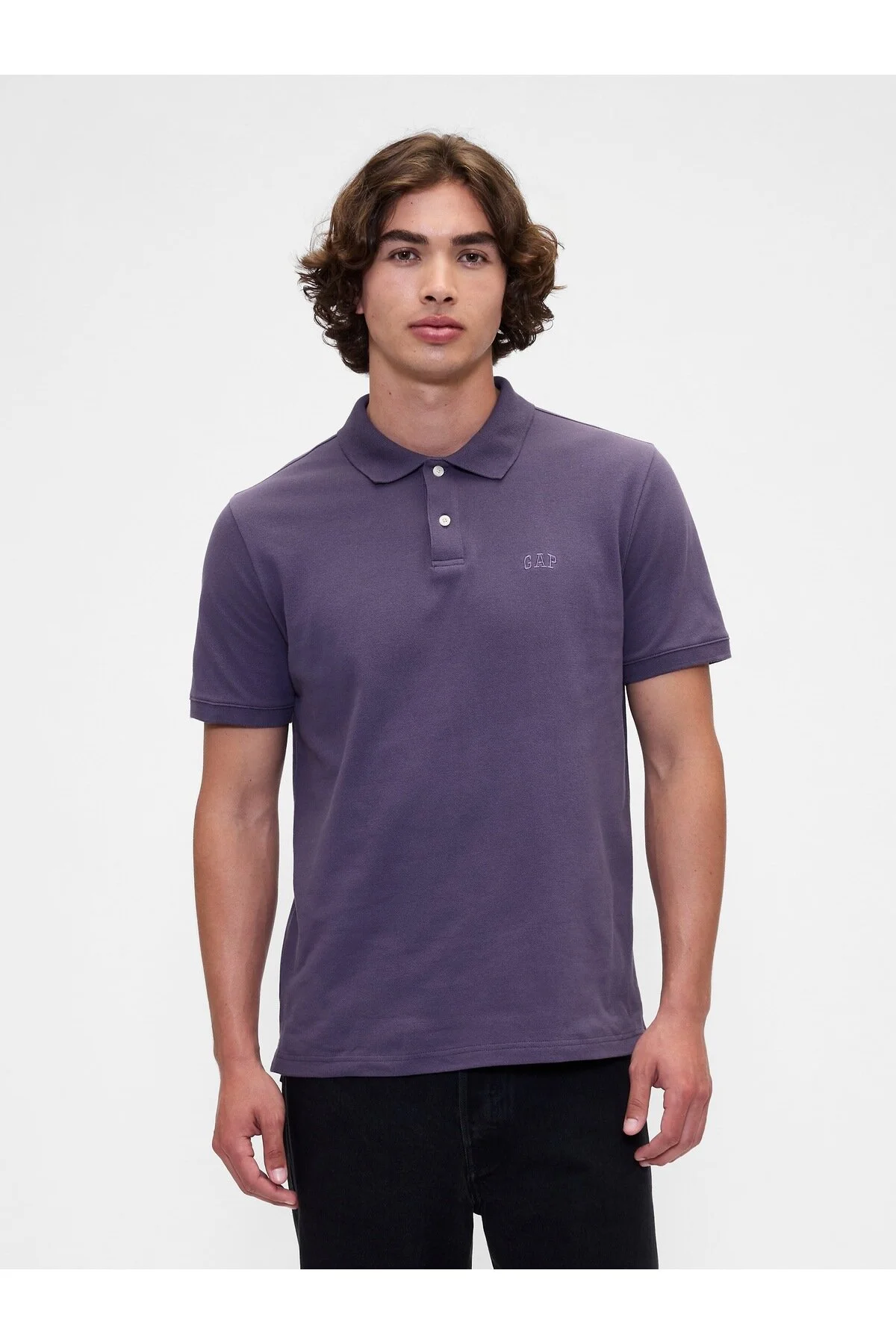 تی شرت آرم بنفش PIQUÉ COLLAR GAP