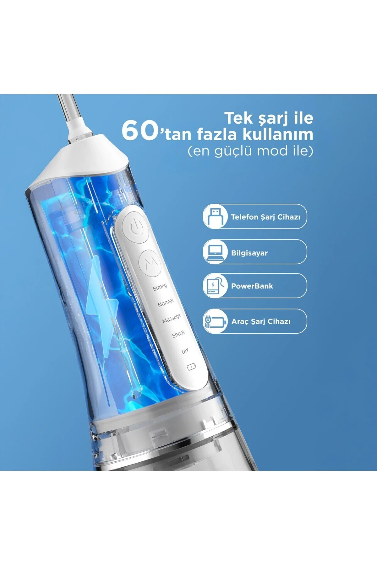 مسواک شارژی آبیاری دهان هوشمند قابل حمل MYSMILE 7 IN 1 اورجینال Fabcio