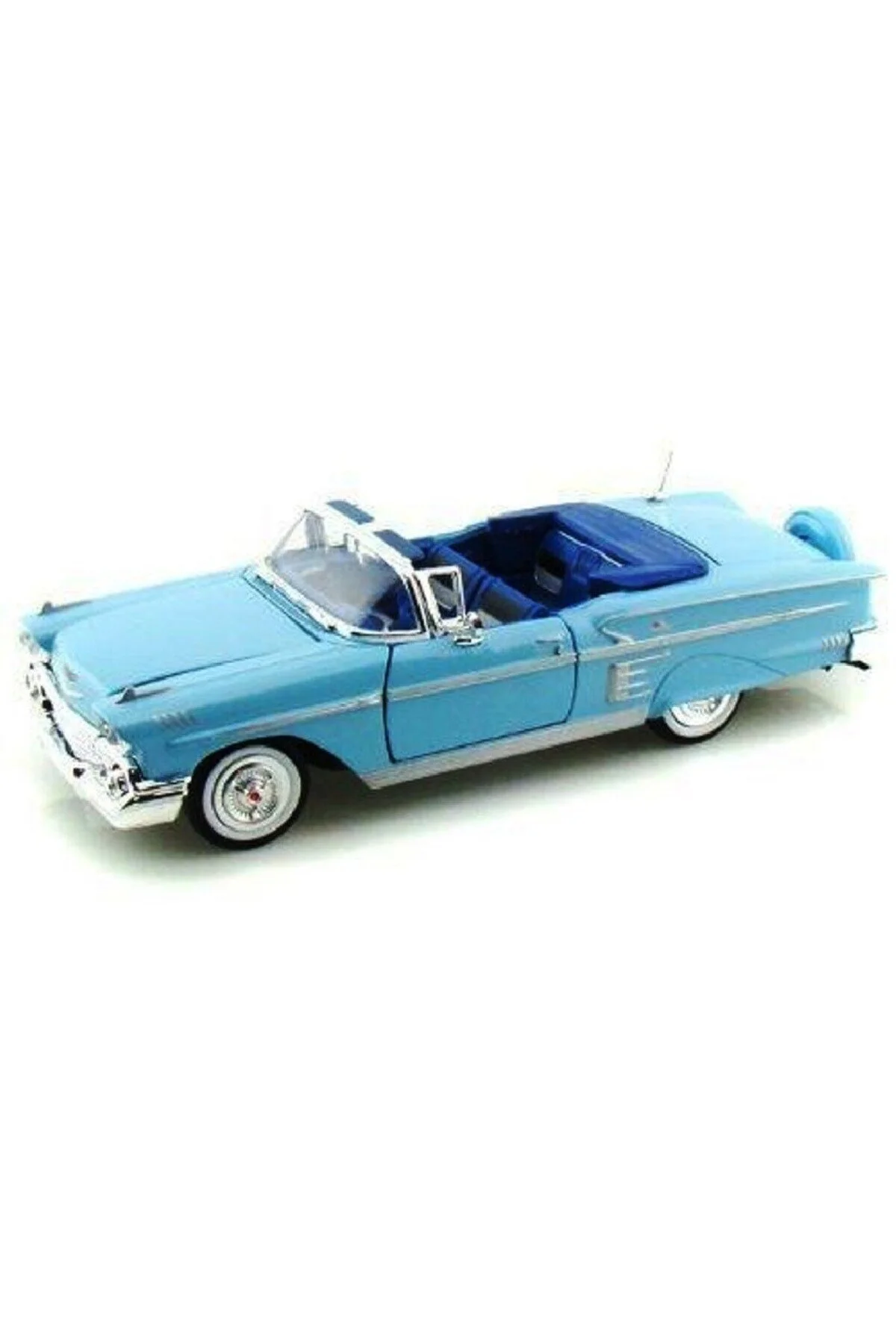 مدل خودرو DIECAST 1958 CHEVY IMPALA 1 24 VEHICLE BLUE از ترکیه Genel Markalar