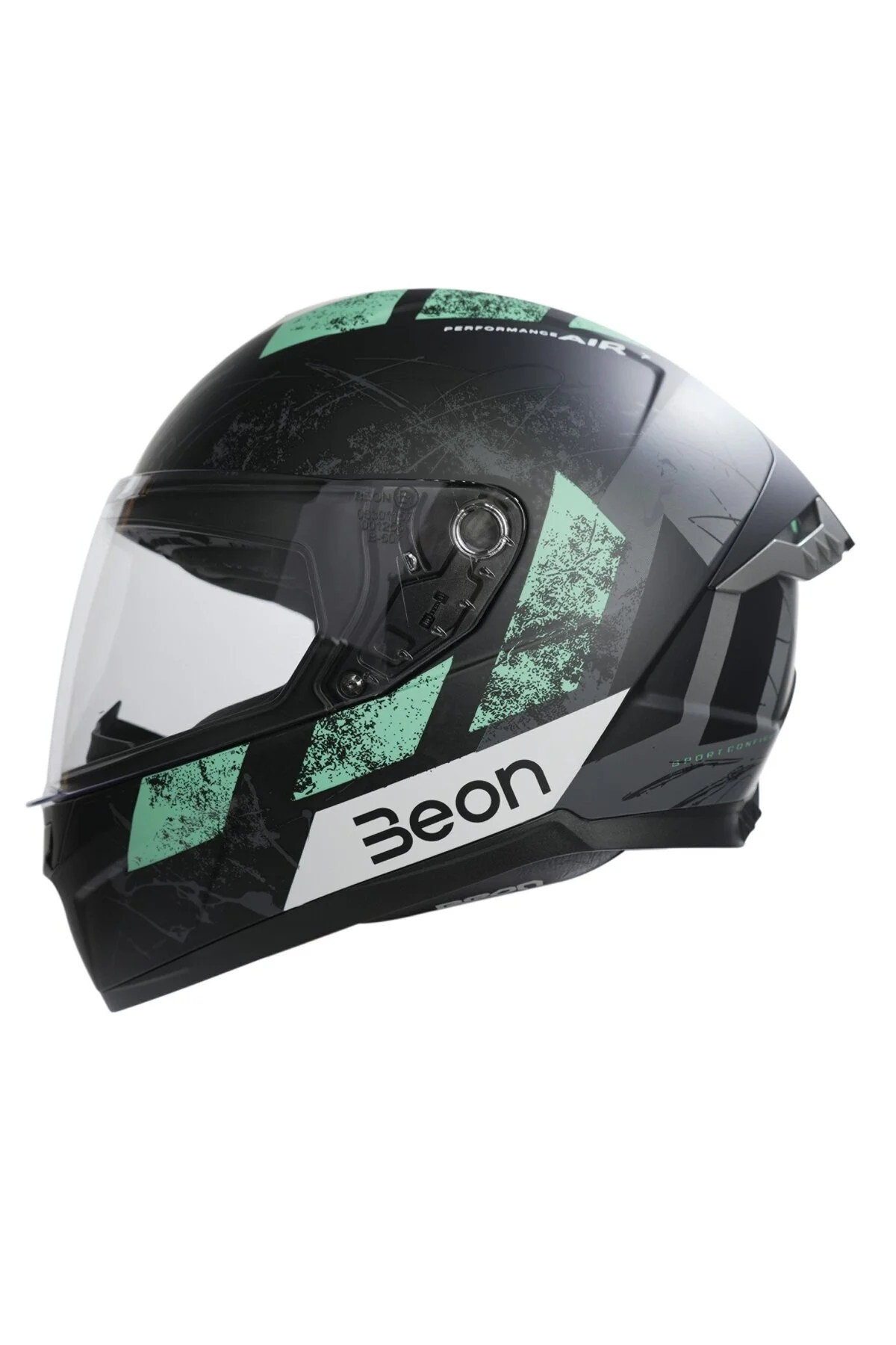 کلاه کاسکت موتورسیکلت ایمنی B 507 فول فیس FF06 مشکی سبز خاکستری beon