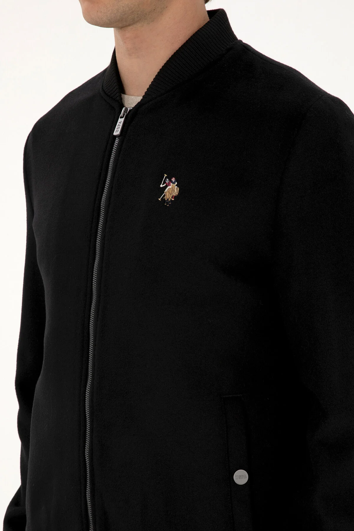 کاپشن مانتو استامپ مشکی مردانه 50310261 VR046 U.S. Polo Assn.