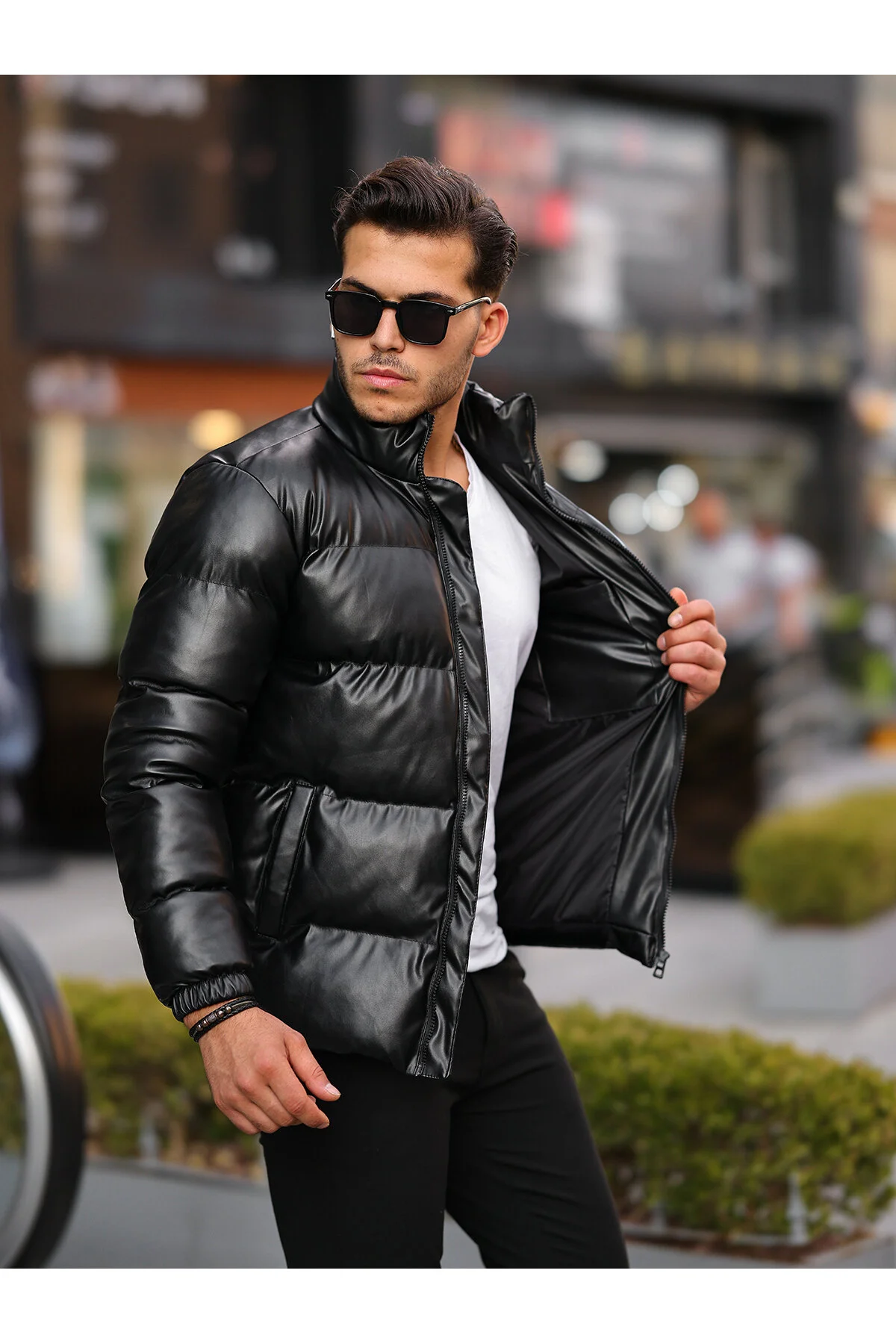 کاپشن کت چرم زمستانی مردانه ضد آب و سرما BOYS MANS