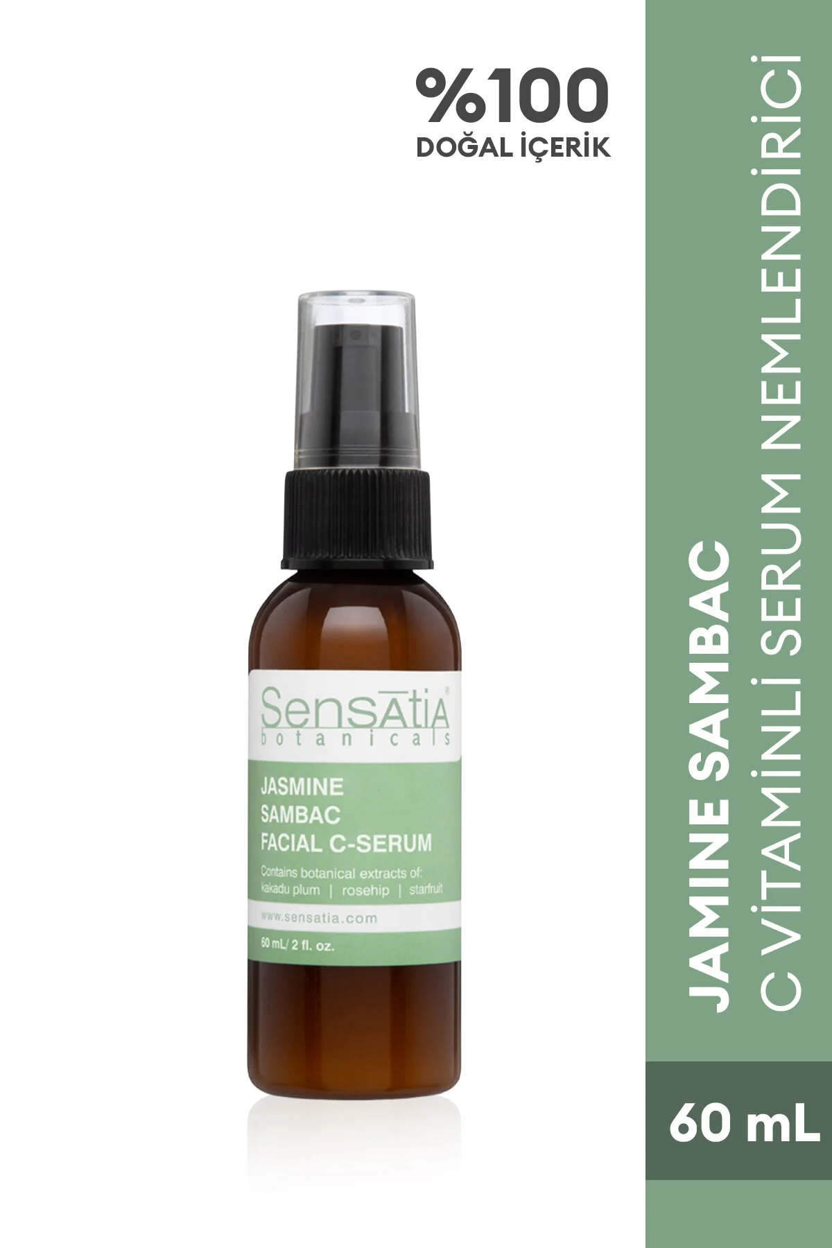سرم پوست مرطوب کننده طبیعی روز سی برای تمام آنتی اکسیدان مغذی 60 میل یاس سمباک Sensatia Botanicals