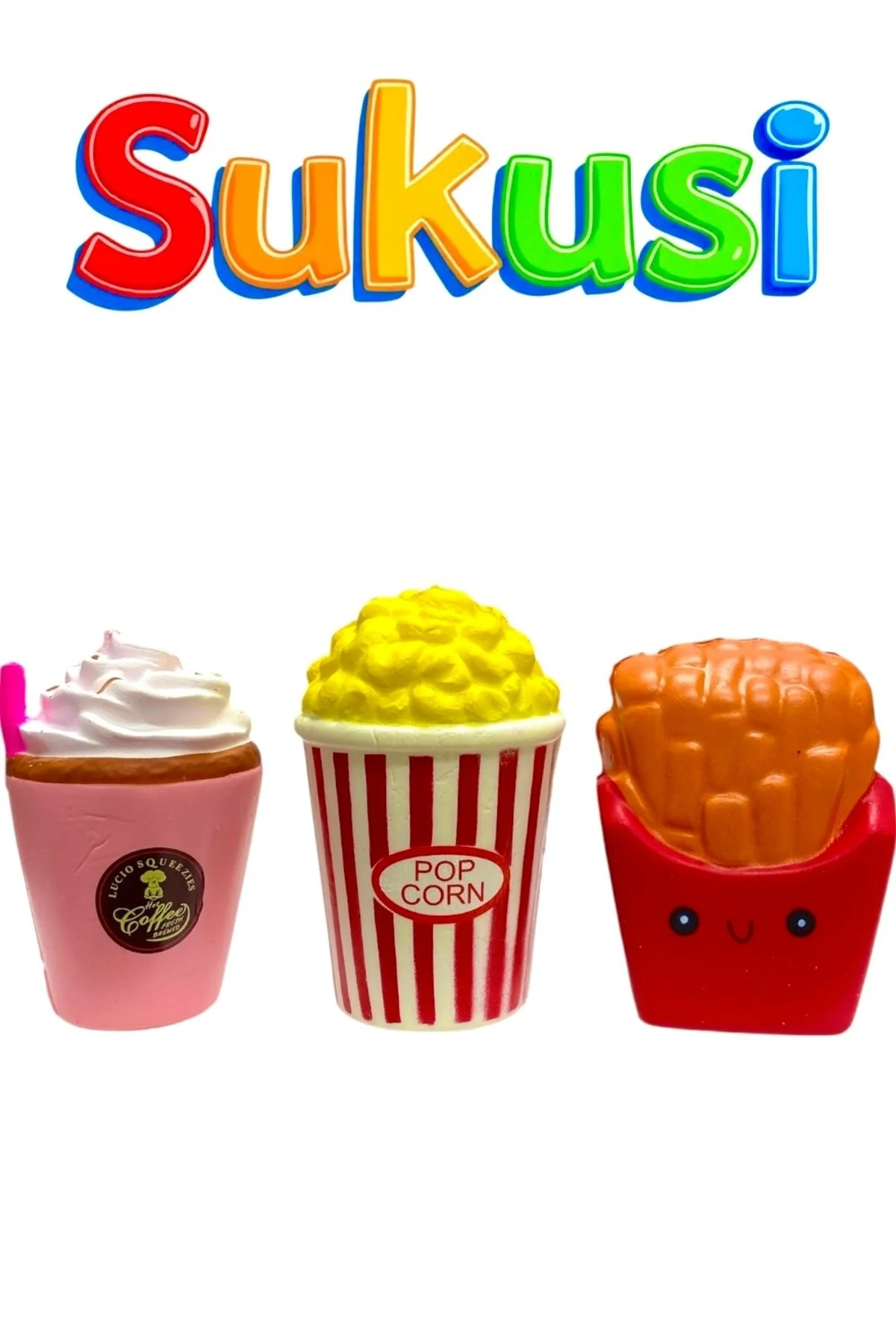 اسباب بازی های فیگور دیگر SQUISHY LARGE 3 PIECES TOY SUKUSHI 12CM Buldum