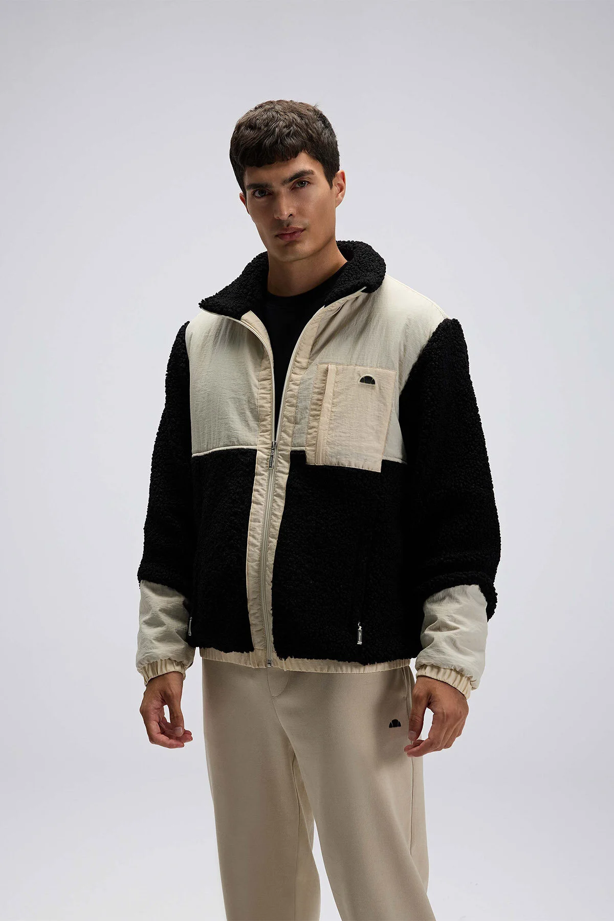 کت زیپ دار مردانه پشمی EM511 BK Ellesse