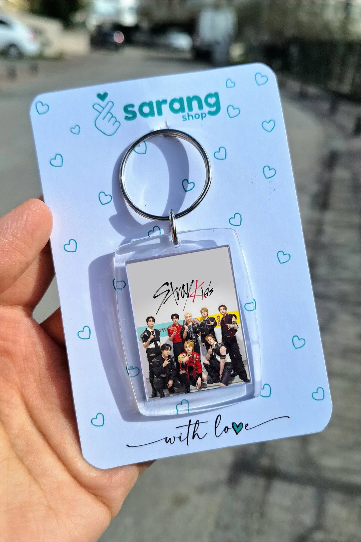 جلیقه کلید جاکلیدی عکس شفاف GRAY STRAYKIDS KPOP SARANG