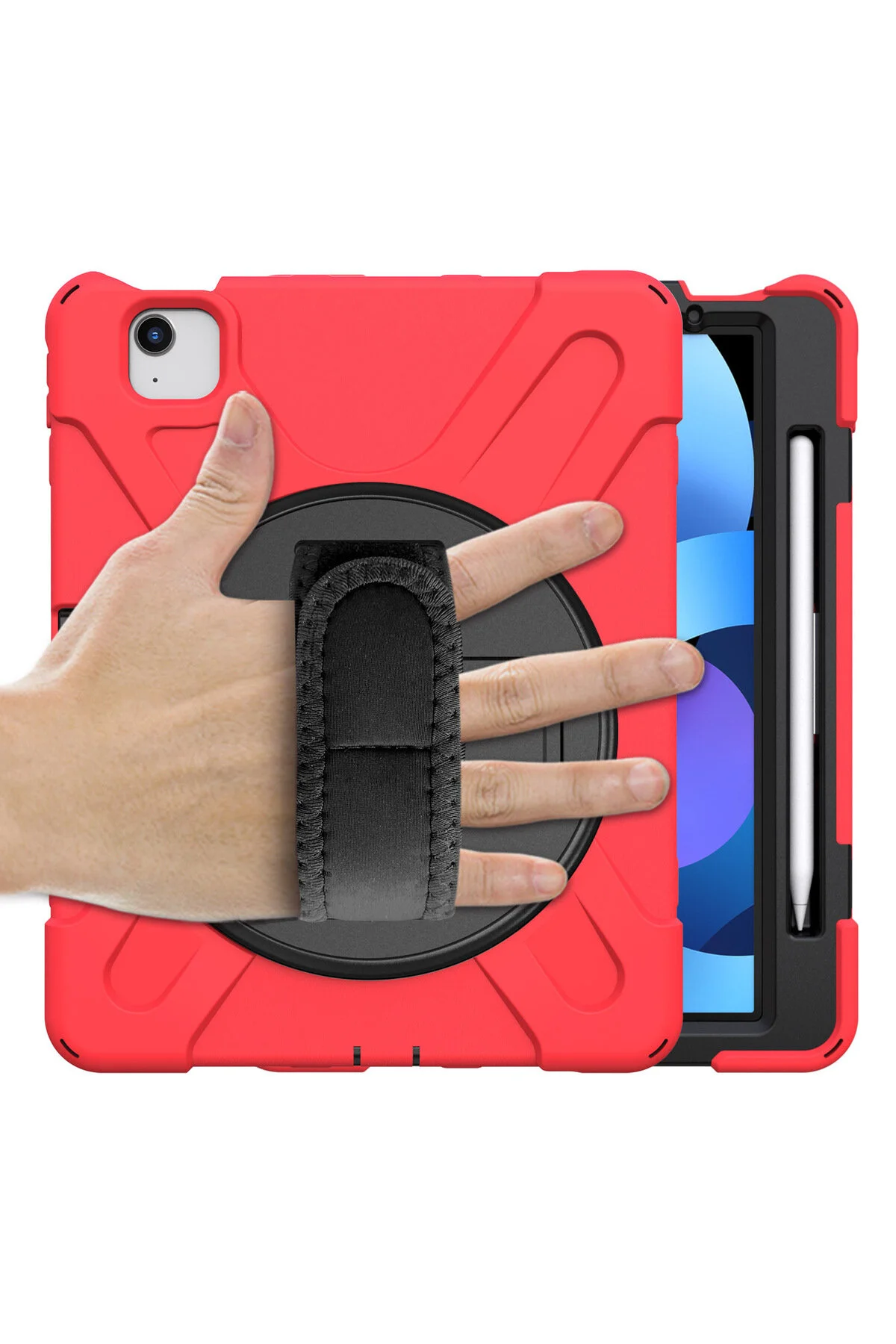 کاور تبلت قاب سیلیکونی زره‌دار DEFENDER سازگار با پایه قرمز IPAD AIR 13 bestdijital