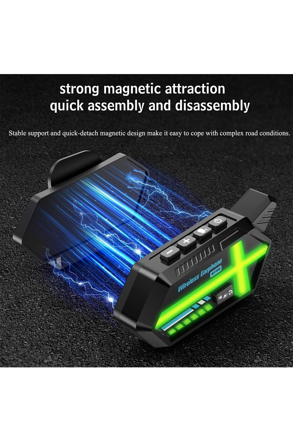 اینترکام هدفون کلاه ایمنی موتور سیکلت BT26 بلوتوث RGB LIGHT 2 ویژگی های تطبیق 1000 میلی آمپر ساعتی BUFS