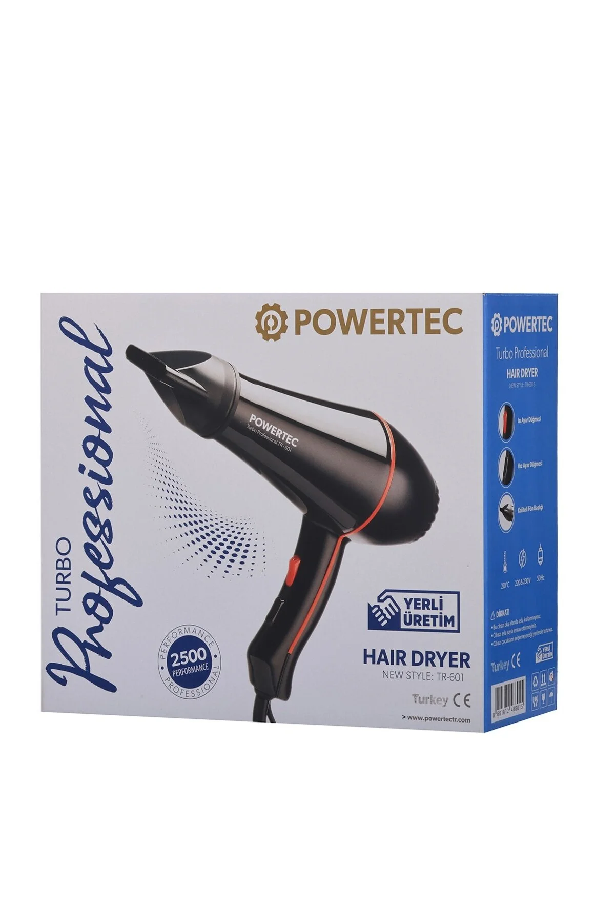 سشوار سیاه برقی Tr 601 خشک کن حرفه ای و کردن مو + ضربه پاورتچ  Powertec