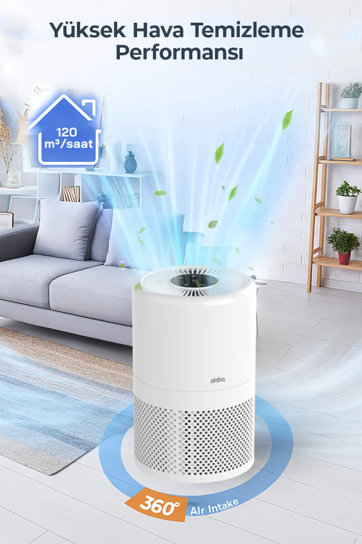 تصفیه کننده هوا دستگاه SAP 5508 SMART H13 WIFI با فیلتر هپا اورجینال Sinbo