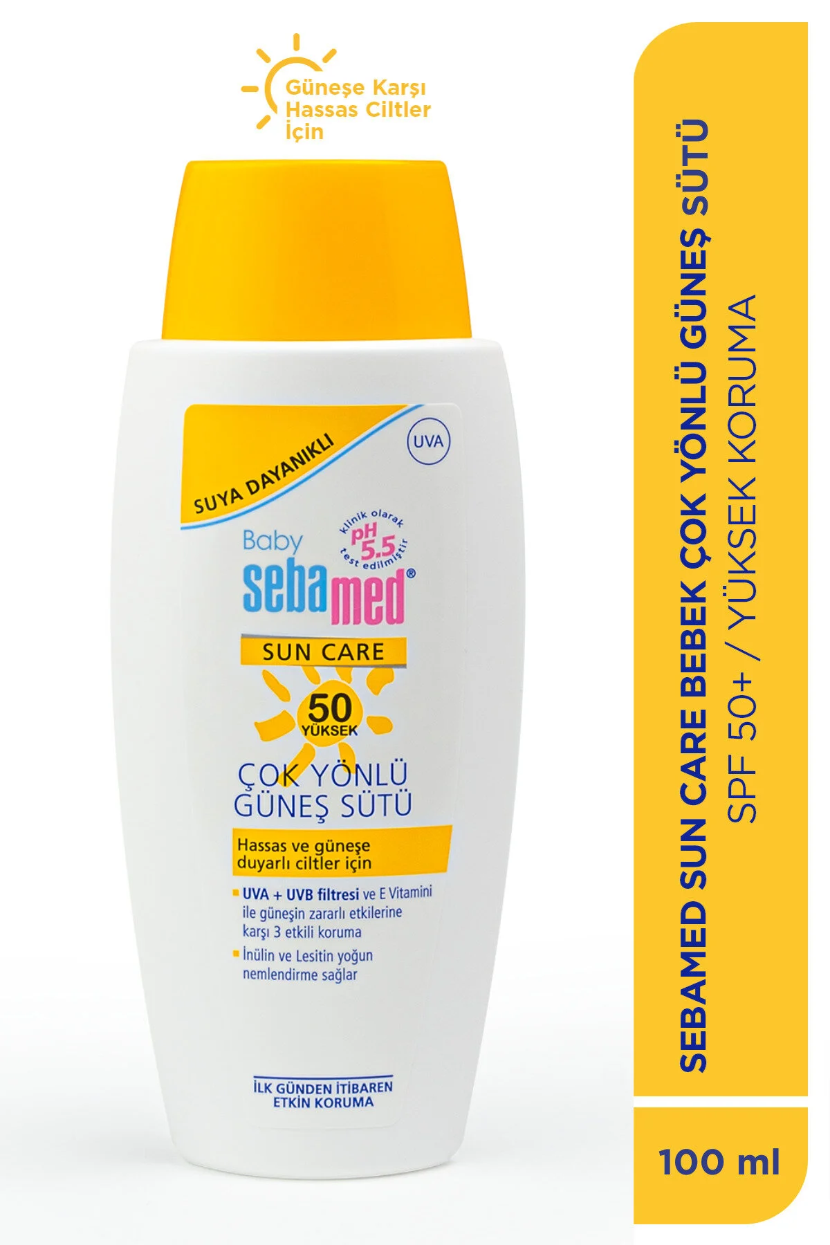 کرم ضد آفتاب کودک پسرانه و دخترانه بچگانه لوسیون شیر خورشید SPF 50 100 میل Sebamed