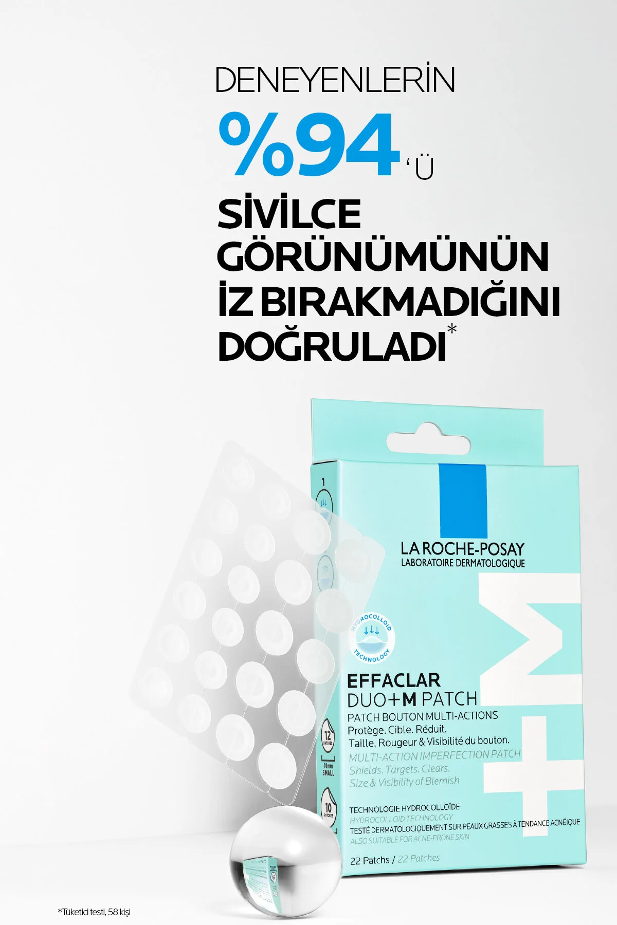 چسب جوش سرسیاه EFFACLAR DUO+M PATCH ACNE BAND La Roche Posay