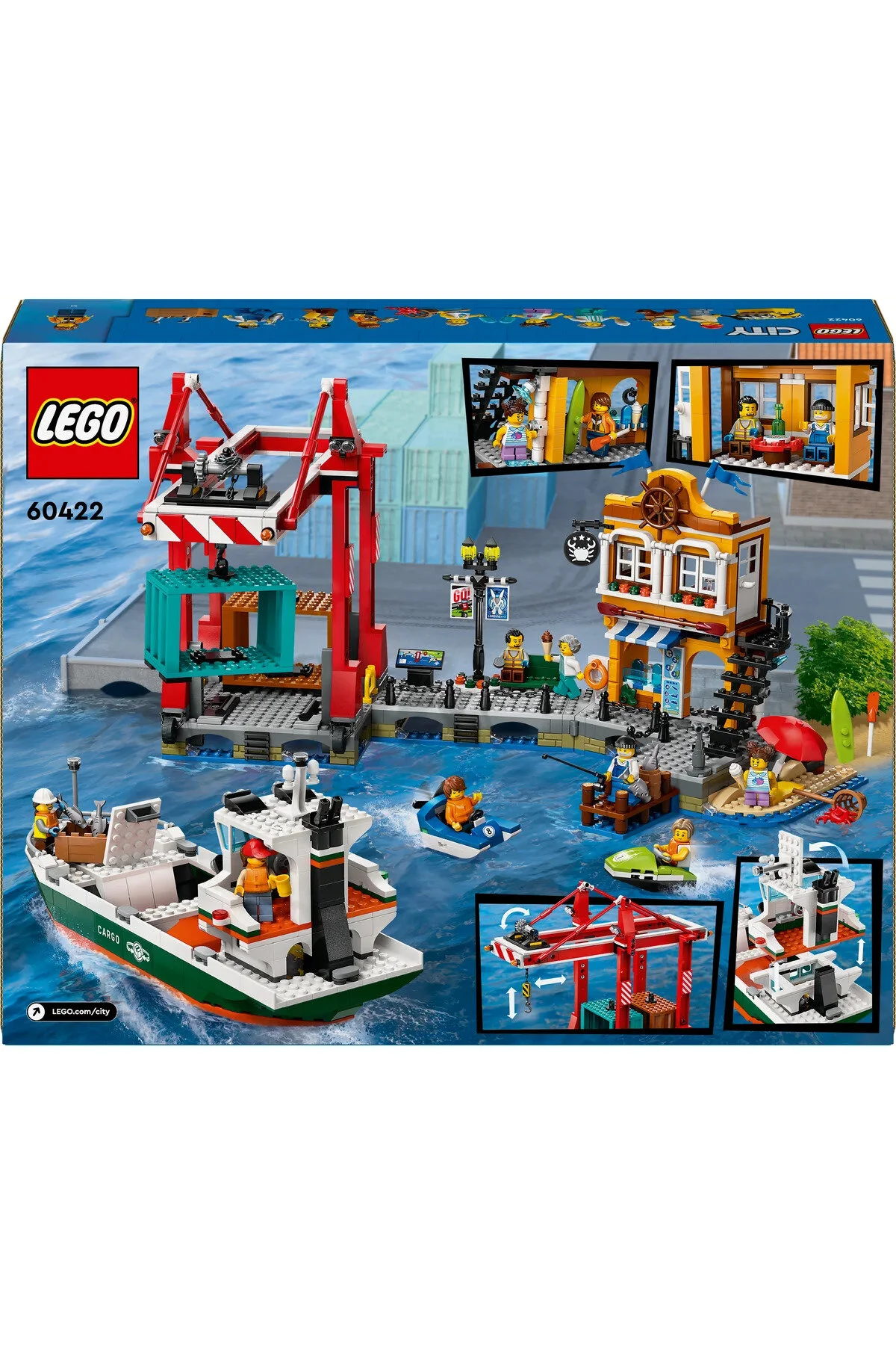 لگو و اسباب بازی های ساخت محور ® CITY CARGO SHIP PORT 60422 CREATIVE TOY BUILDING SET FOR CHILDREN 8+ از ترکیه LEGO