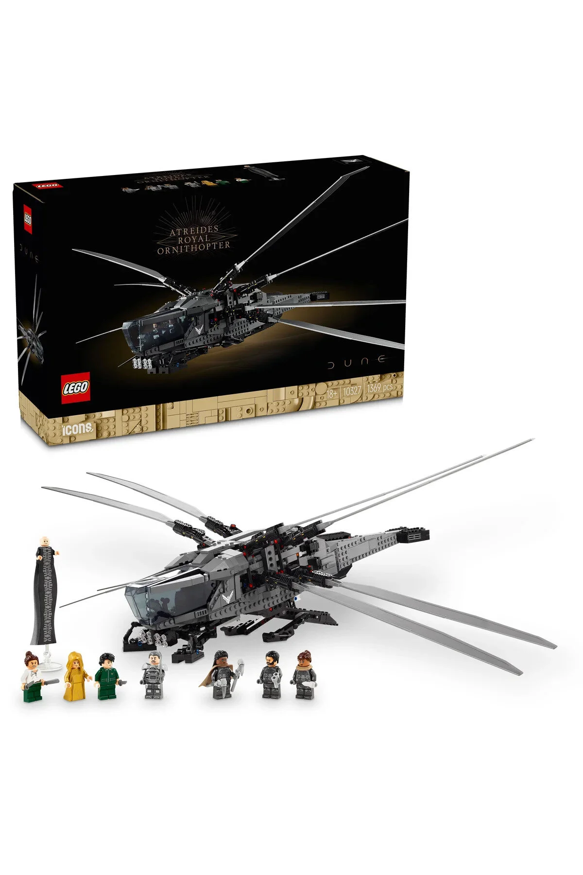 لگو و اسباب بازی های ساخت محور ® ICONS DUNE: DESERT PLANET ATREIDES ROYAL ORNITHOPTER 10327 18+ MODEL BUILDING SET 1369P از ترکیه LEGO