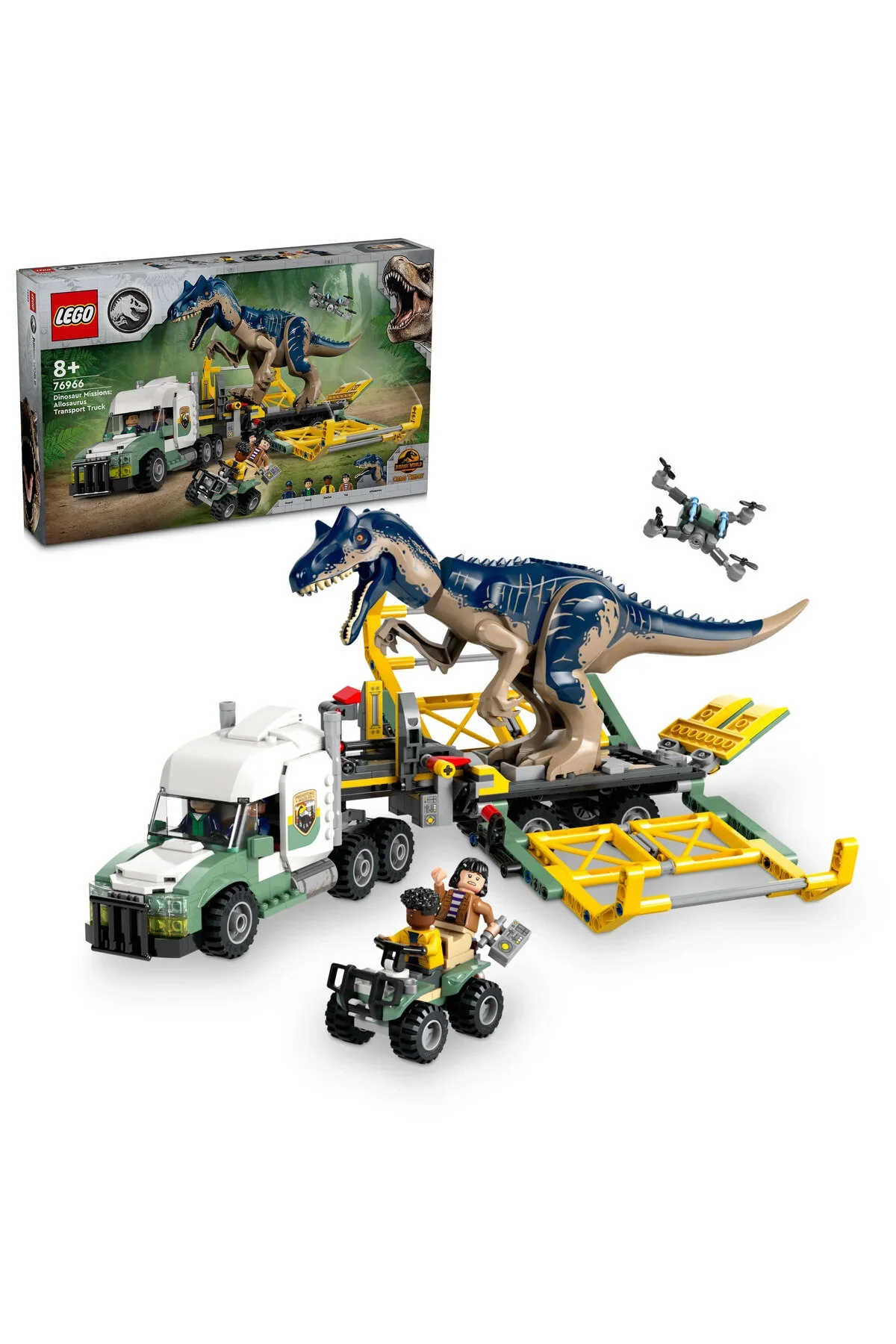 لگو و اسباب بازی های ساخت محور ® ماموریت دایناسورهای دنیای ژوراسیک: کامیون حمل نقل ALLOSAURUS 76966 8+ TOY BUILDING SET 588P از ترکیه LEGO