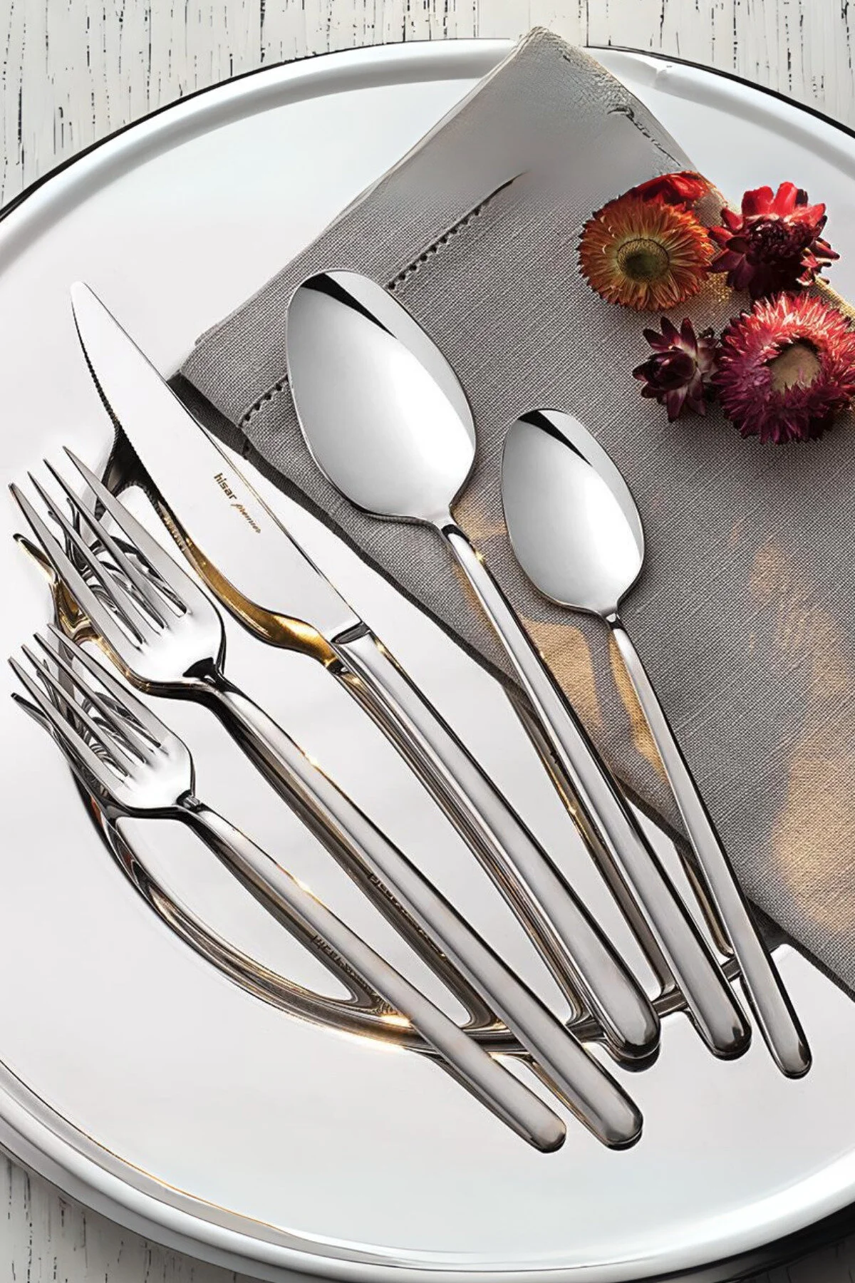 قاشق، چنگال و چاقو نقره‌ای BAHAMA 84 قطعه 12 نفر مجموعه اسپانیا  Hisar