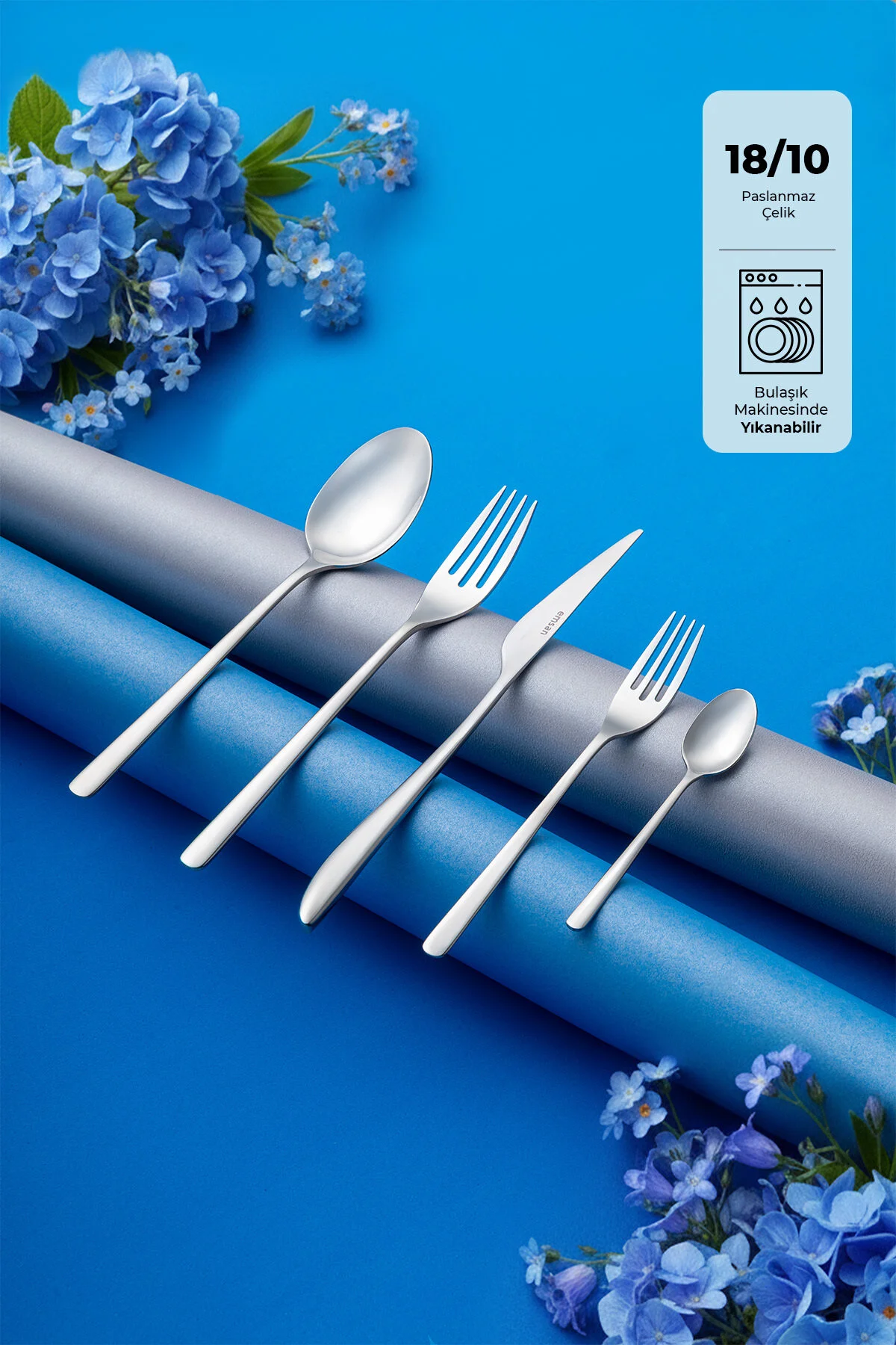 قاشق چنگال و چاقو نقره‌ای 30 6 اورجینال Emsan