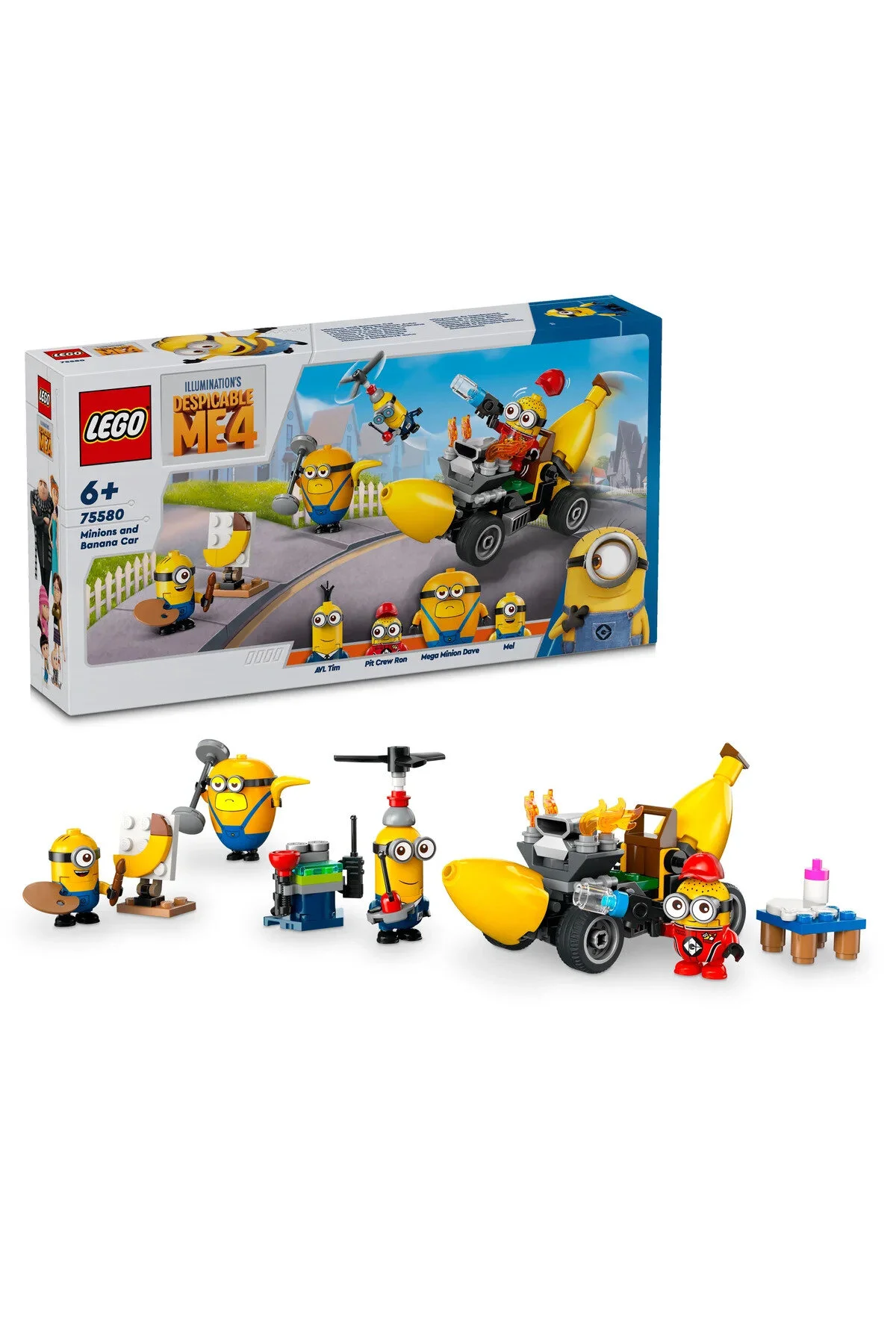 لگو و اسباب بازی های ساخت محور ® DESPICABLE ME 4 MINIONS AND BANANA CAR 75580 – مجموعه سازه خلاقانه اسباب‌بازی برای کودکان 6 سال به بالا 136P از ترکیه LEGO