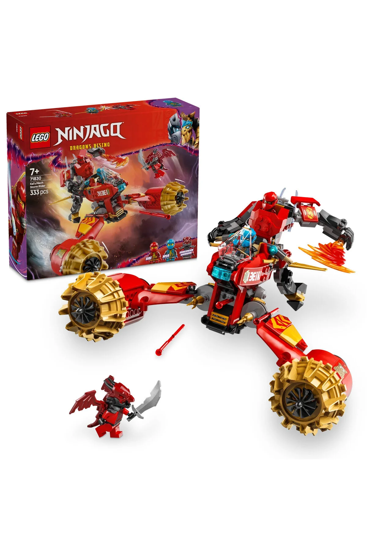 لگو و اسباب بازی های ساخت محور ® NINJAGO® KAI'S ROBOT STORM VEHICLE 71830 مجموعه ساختمانی خلاقانه برای کودکان 7 سال به بالا 333 P از ترکیه LEGO