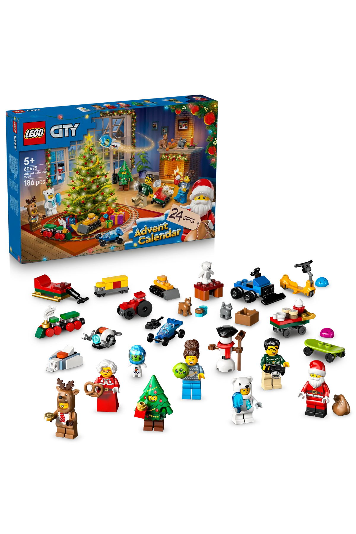 لگو و اسباب بازی های ساخت محور ® CITY 2025 تقویم سال نو 60475 5+ با مجموعه ساز شمارش معکوس کریسمس سرگرم کننده 186P LEGO