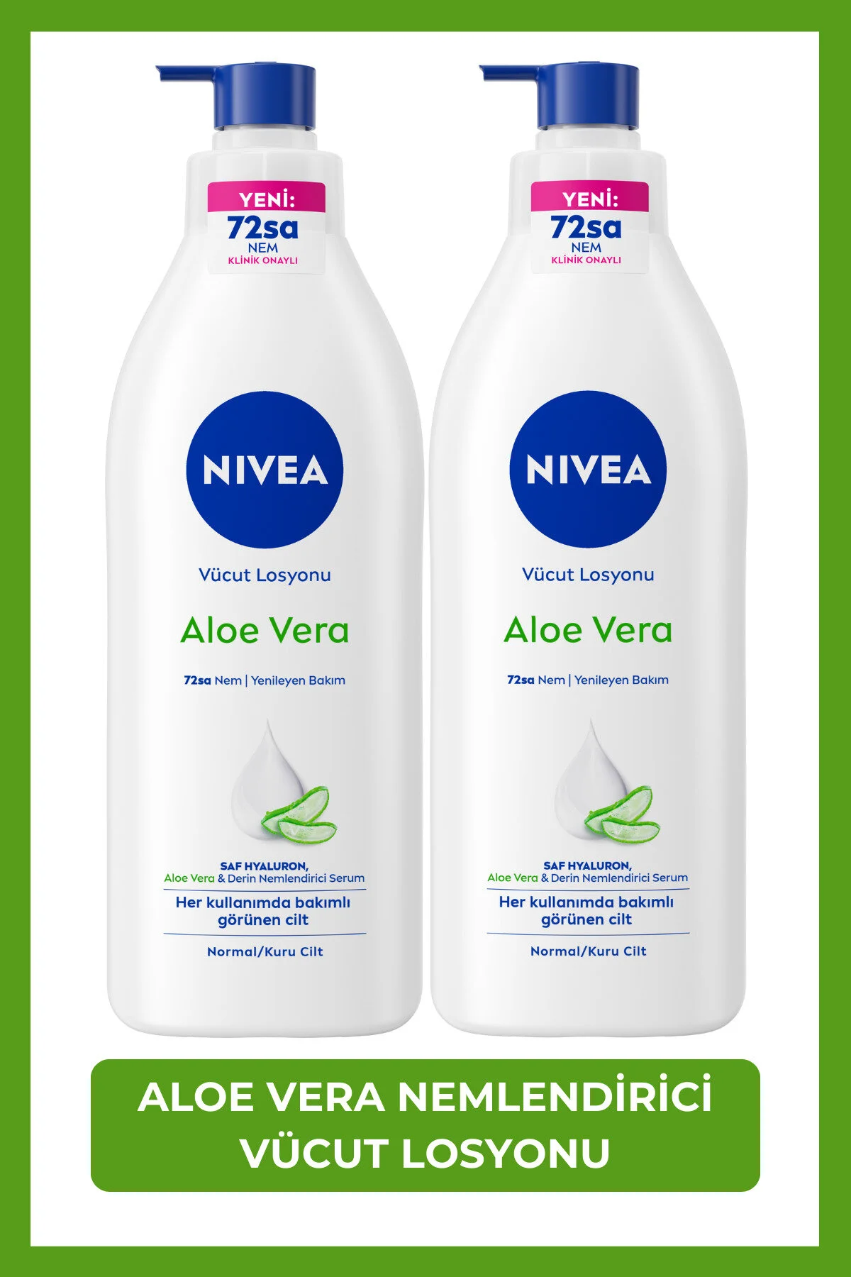 NIVEA لوسیون بدن آلوئه ورا ۴۰۰ میلی لیتر X2، سرم مرطوب کننده ۴۸ ساعته