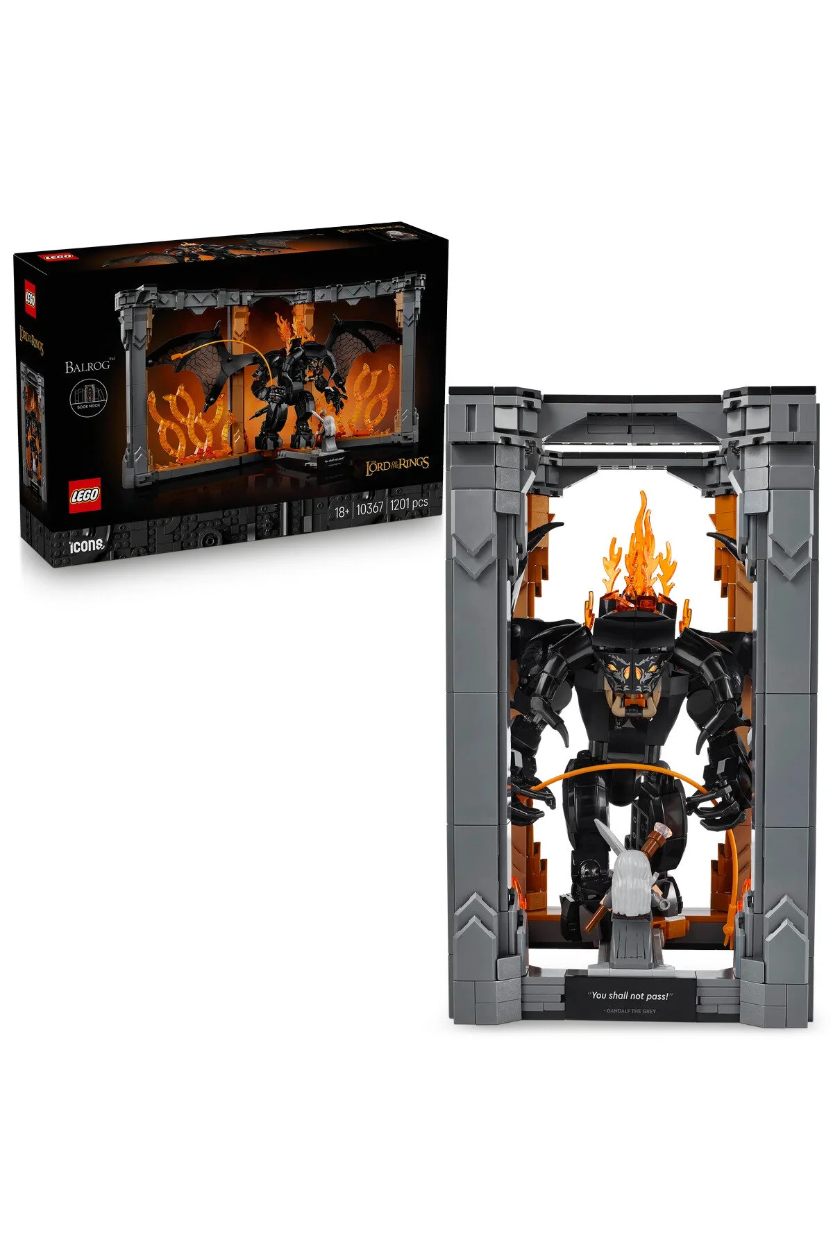 لگو نمادهای ارباب حلقه ها: دکوراسیون کتابخانه BALROG 10367 اورجینال LEGO