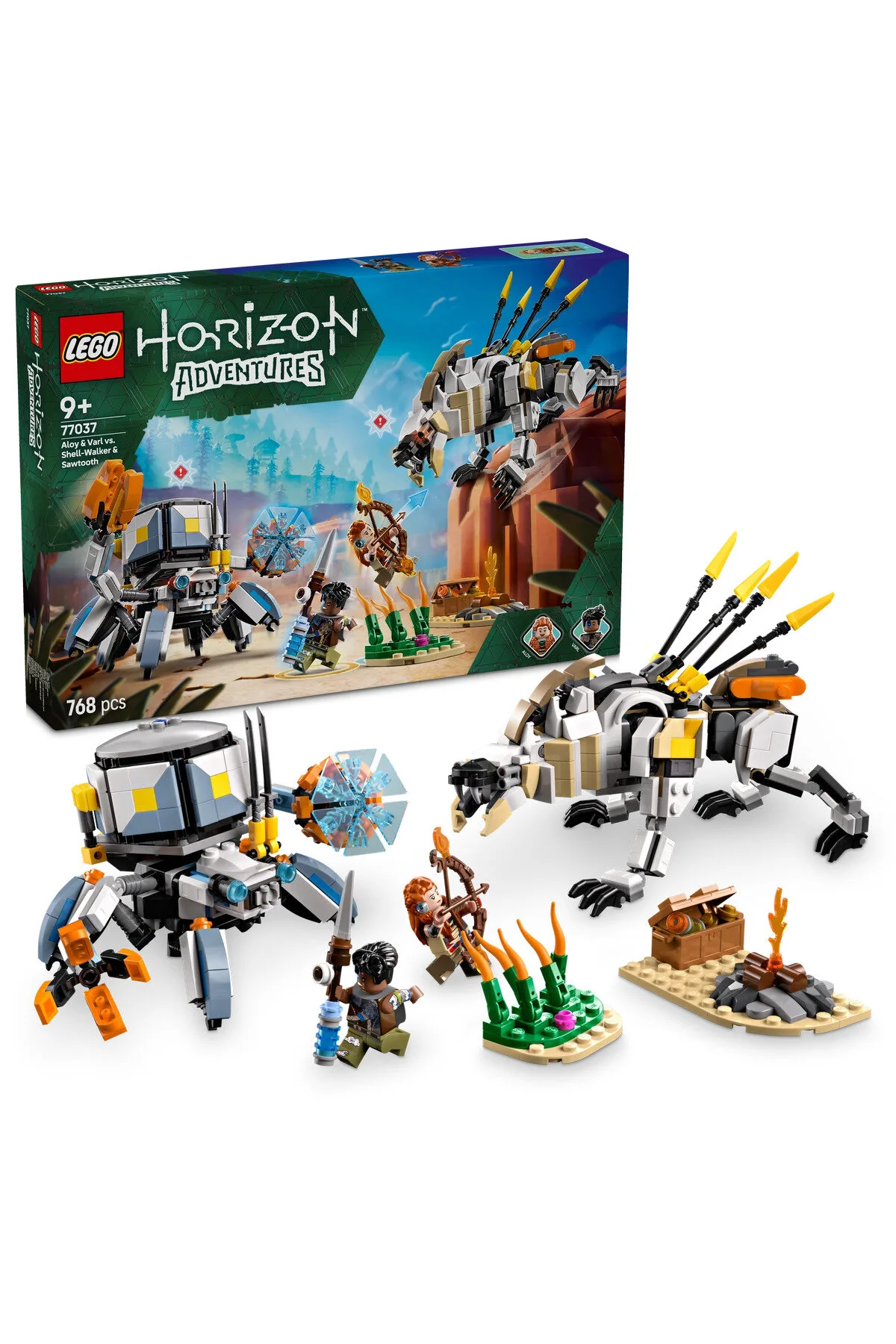 لگو و اسباب بازی های ساخت محور ® HORIZON ADVENTURES™ ALOY AND VARL VS. METALSHELL SAWTOOTH 77037 9+ TOY SET 768P از ترکیه LEGO